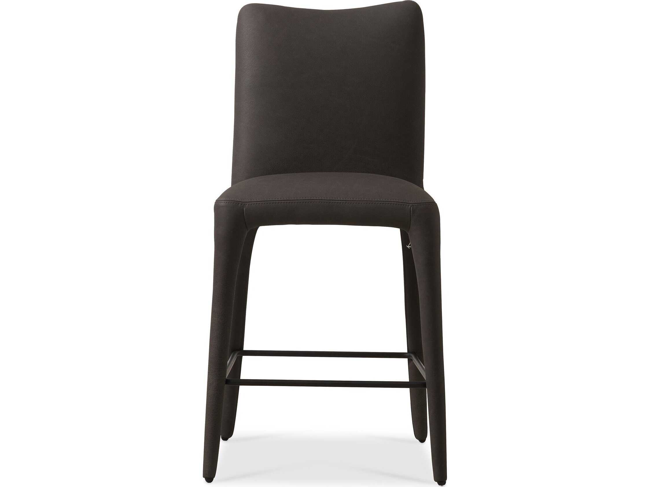 Four Hands Carnegie Monza Heritage Graphite Leather Counter Stool