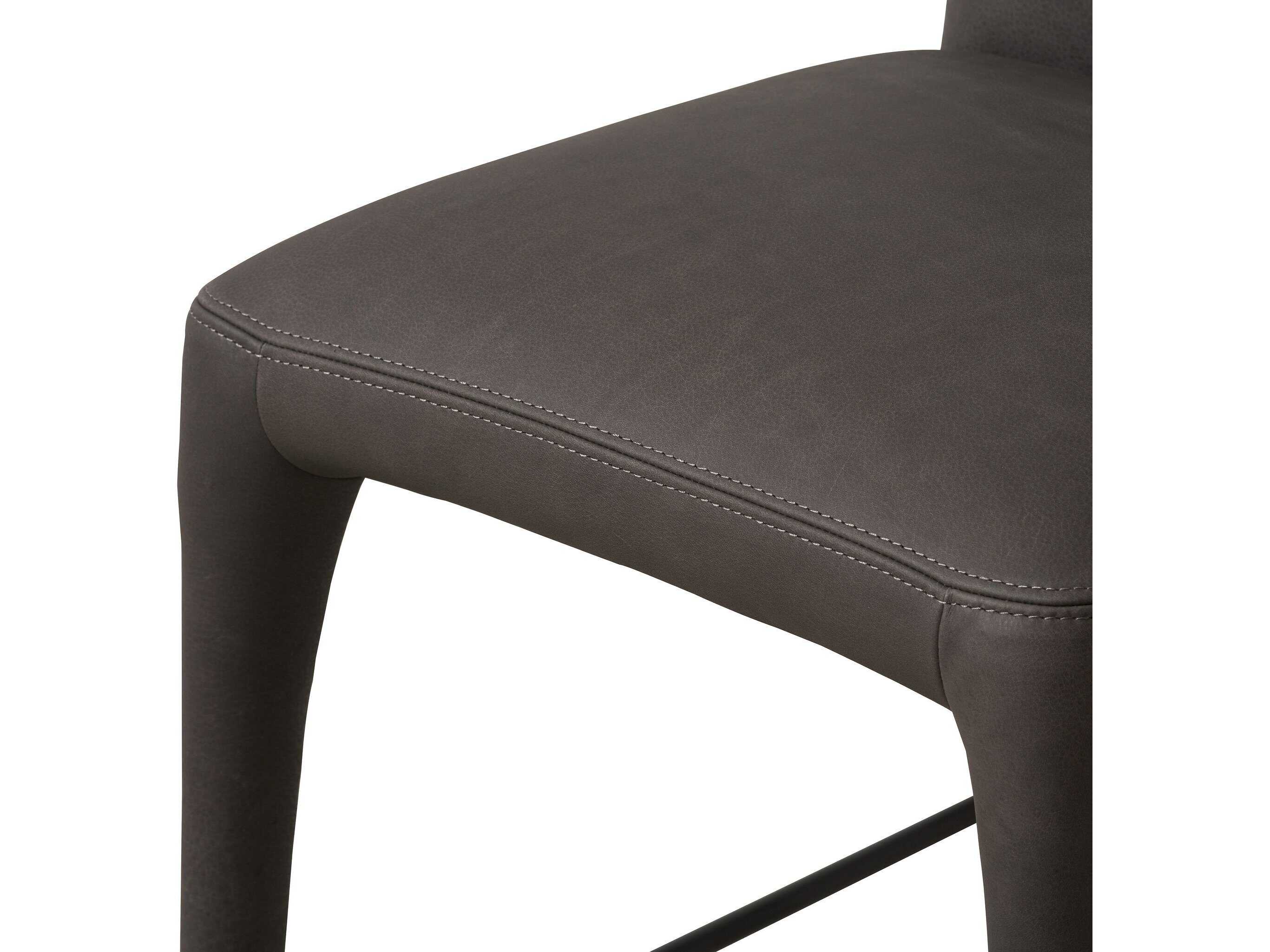 Four Hands Carnegie Monza Heritage Graphite Leather Counter Stool