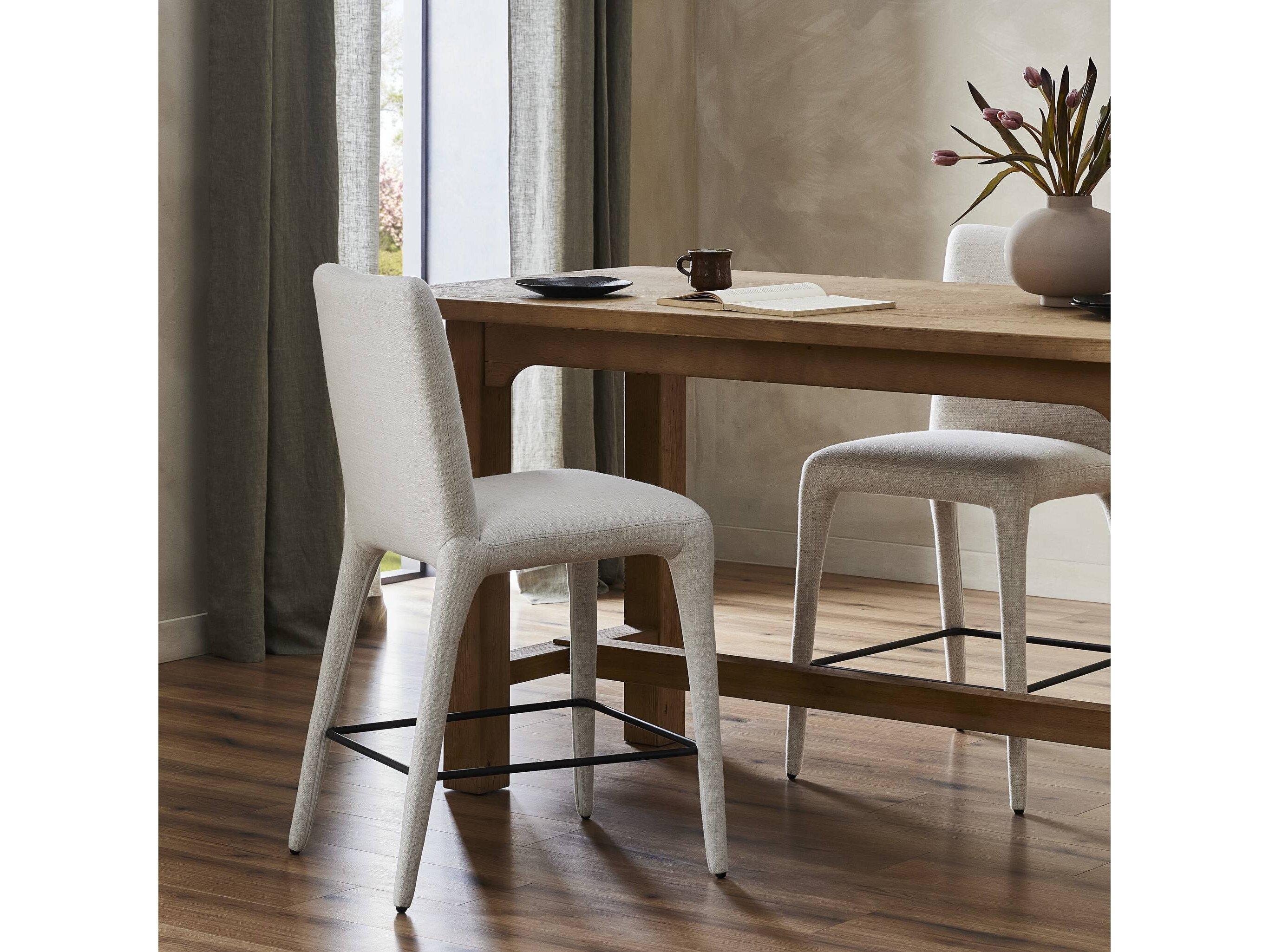 Four Hands Carnegie Monza Stool-Mixt Linen Natural-Bar