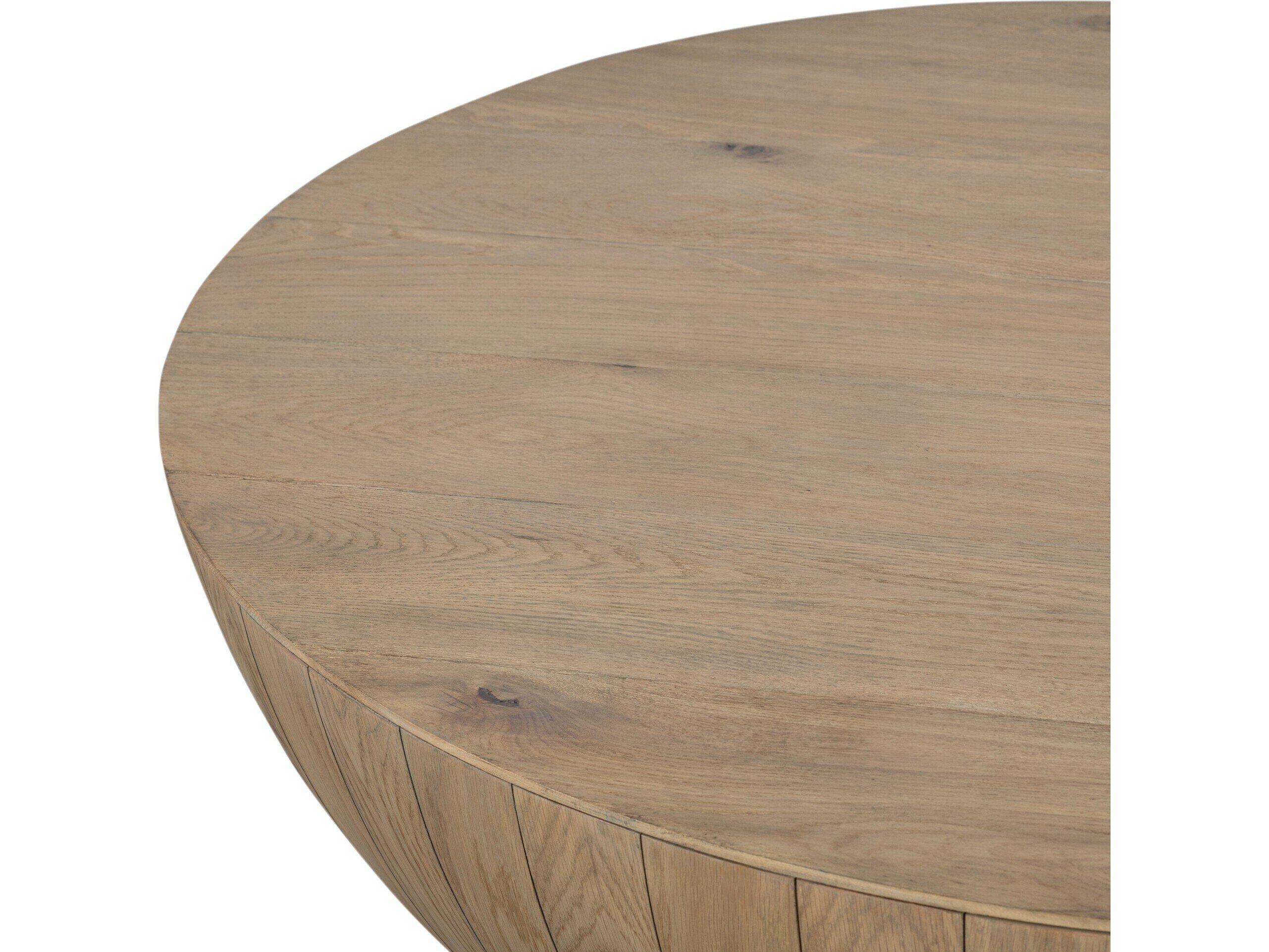 Four Hands Bina Ryan Natural Resawn Oak Round Wood Oak Coffee Table