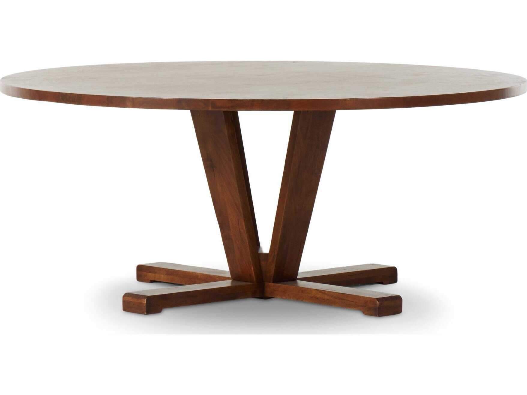 Four Hands Harmon Cobain Round Wood Reclaimed Mango Dining Table