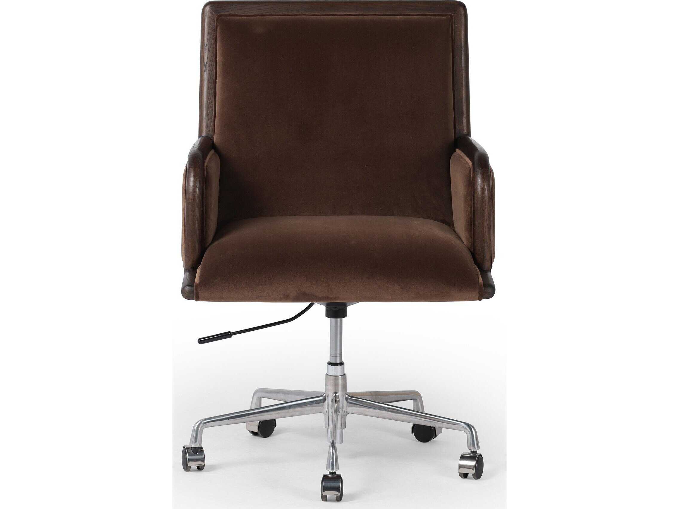 Four Hands Allston Brown Upholstered Adjustable Swivel Computer Office Chair