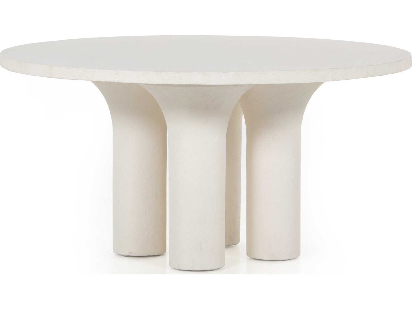 Four Hands Constantine Parra White Concrete Round Dining Table