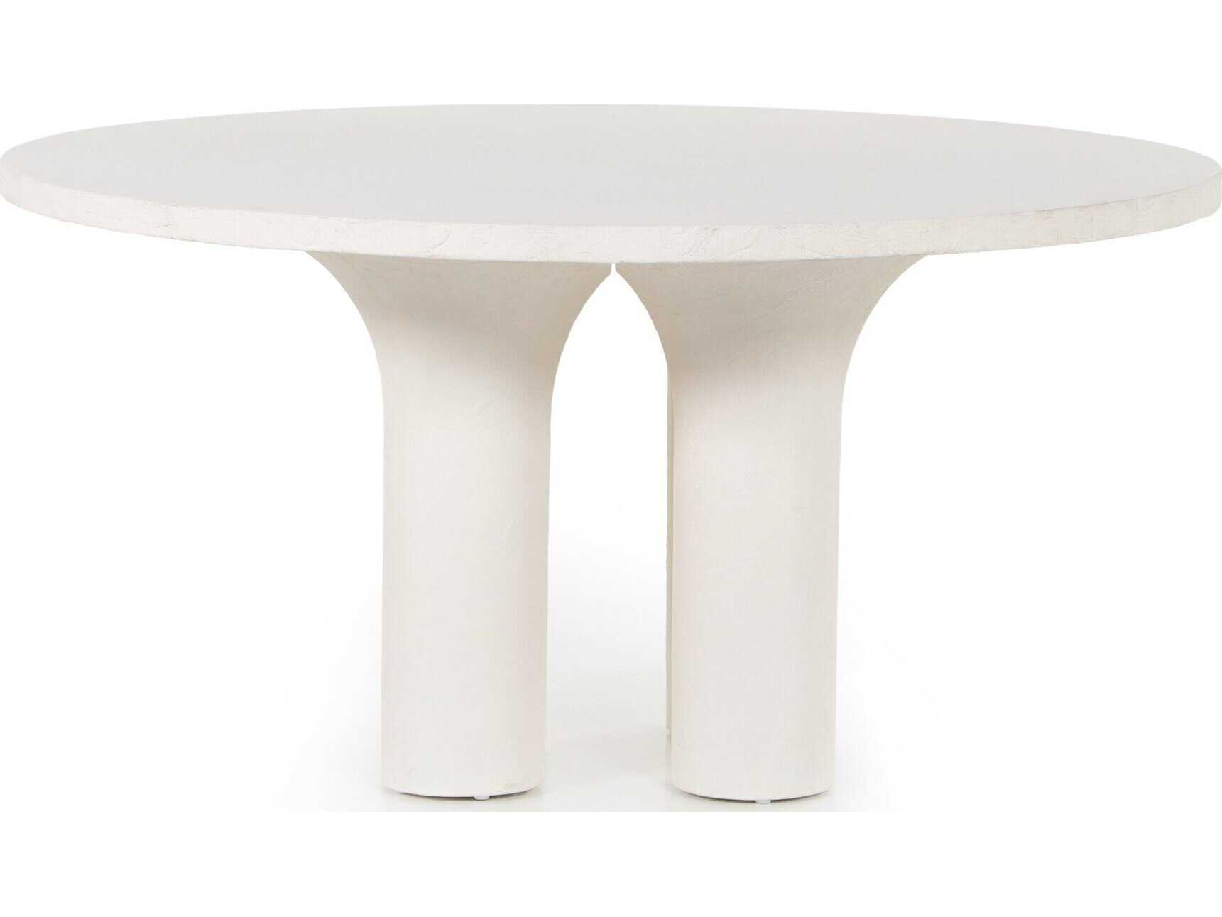 Four Hands Constantine Parra White Concrete Round Dining Table