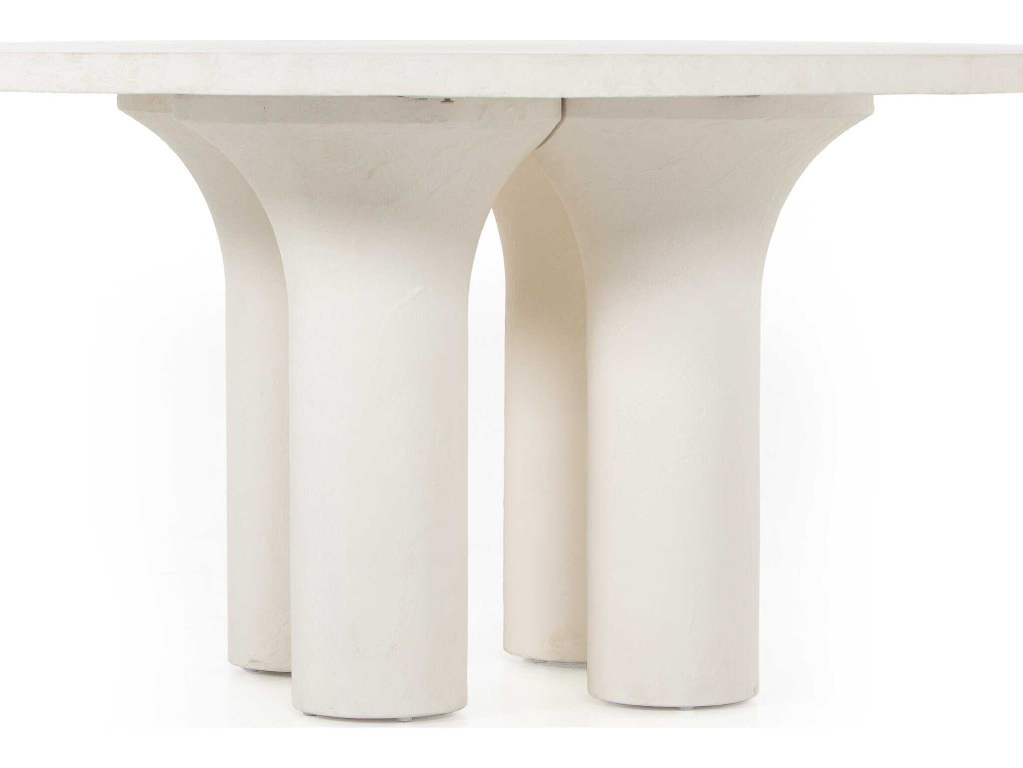 Four Hands Constantine Parra White Concrete Round Dining Table