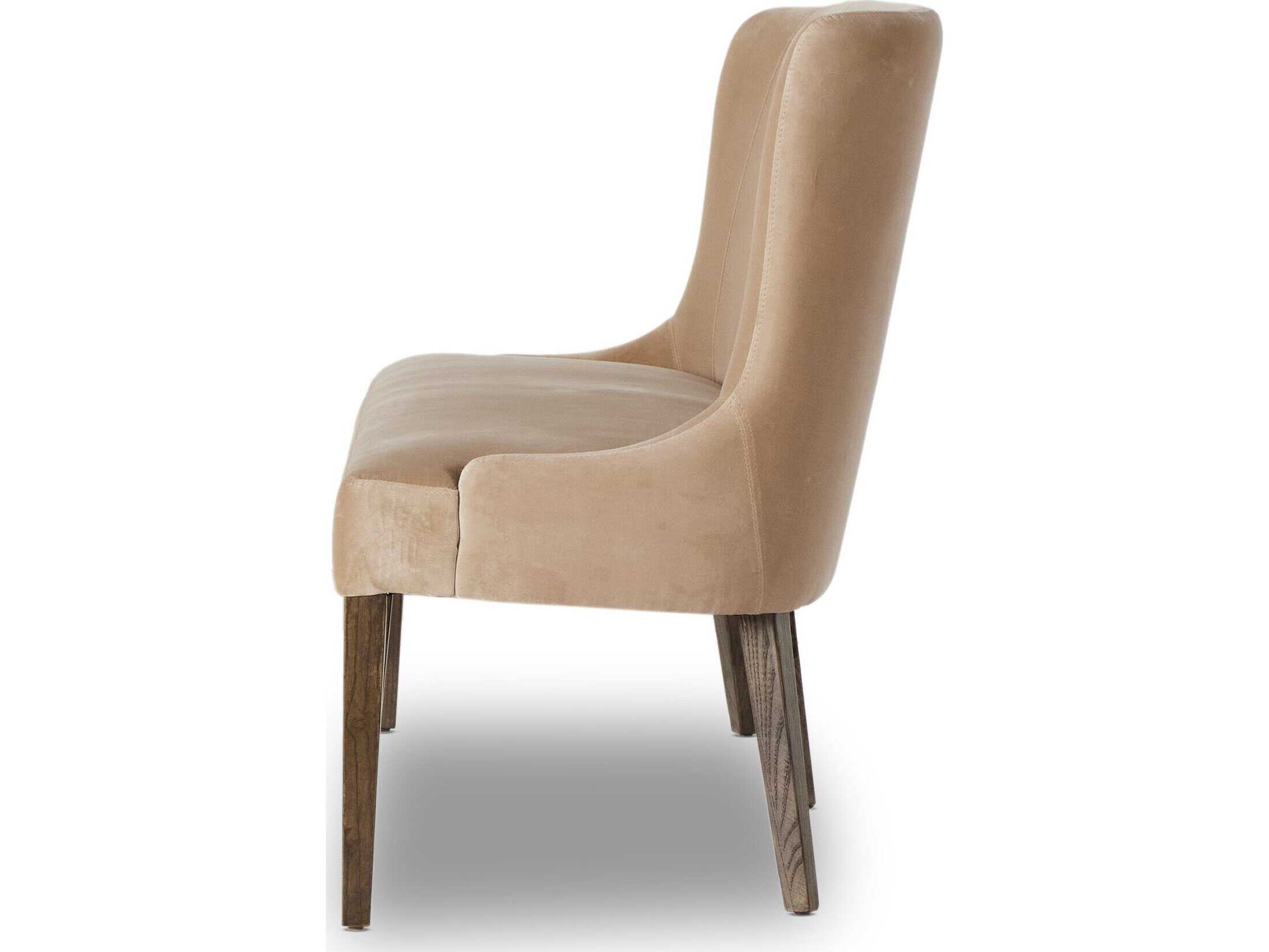 Four Hands Allston Surrey Taupe Warm Nettlewood Beige Velvet Upholstered Accent Bench