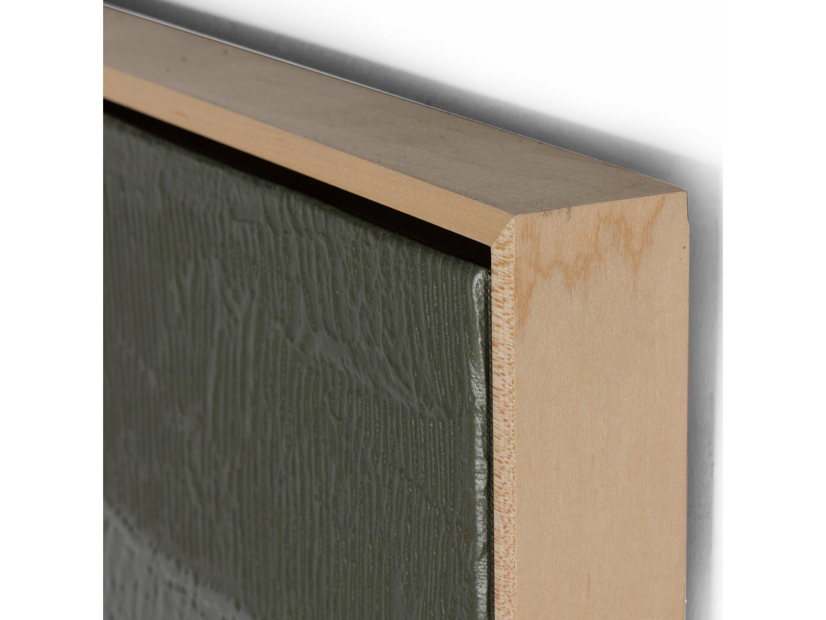 Four Hands Art Studio Free Form Lines II Olive by The Holly Collective Natural Maple Floater Canvas Wall Art