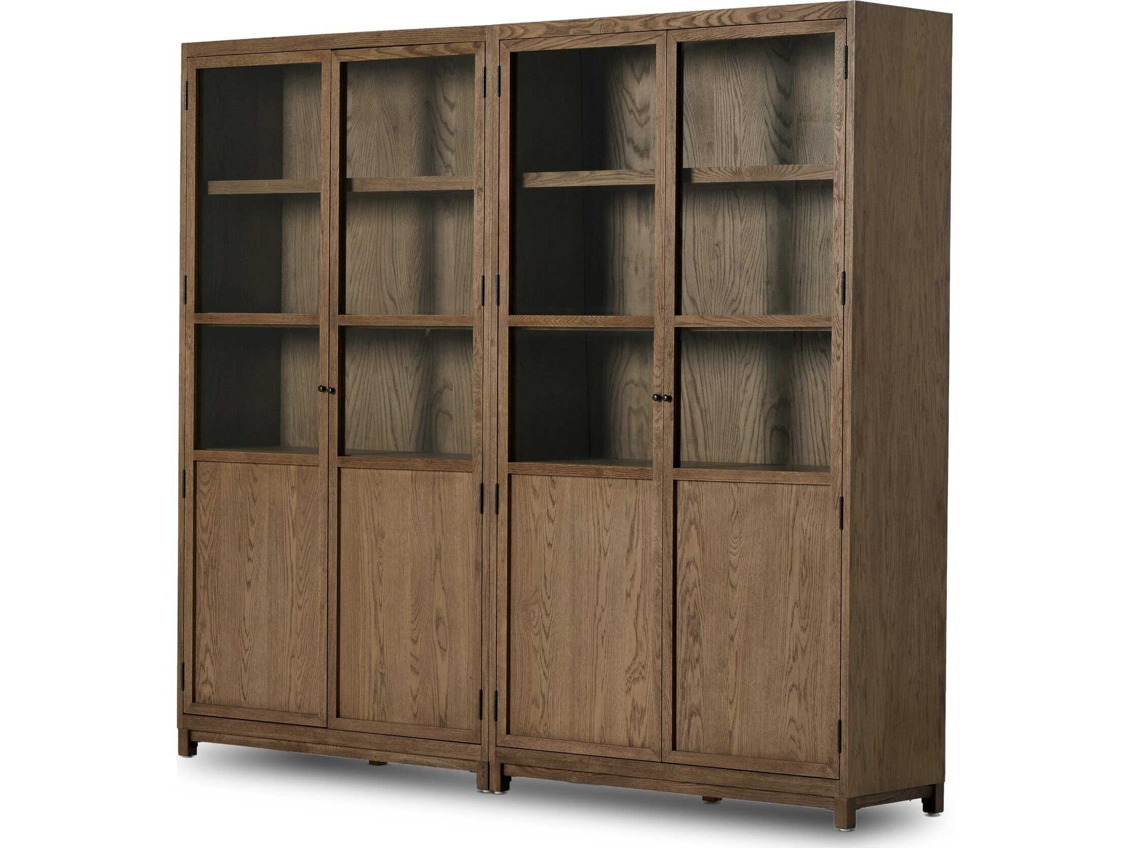 Four Hands Irondale Millie Oak Wood Drifted Display Cabinet
