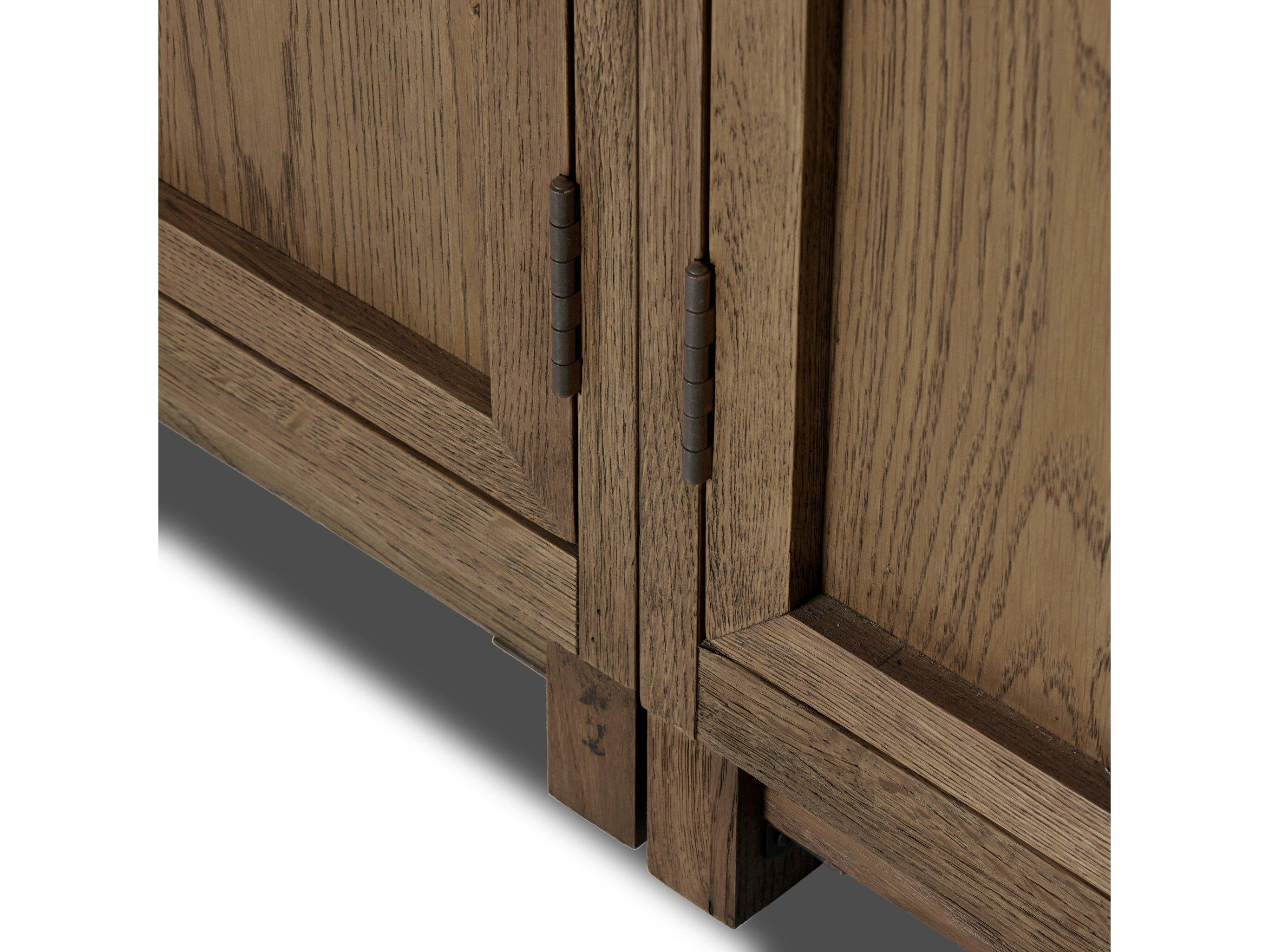 Four Hands Irondale Millie Oak Wood Drifted Display Cabinet