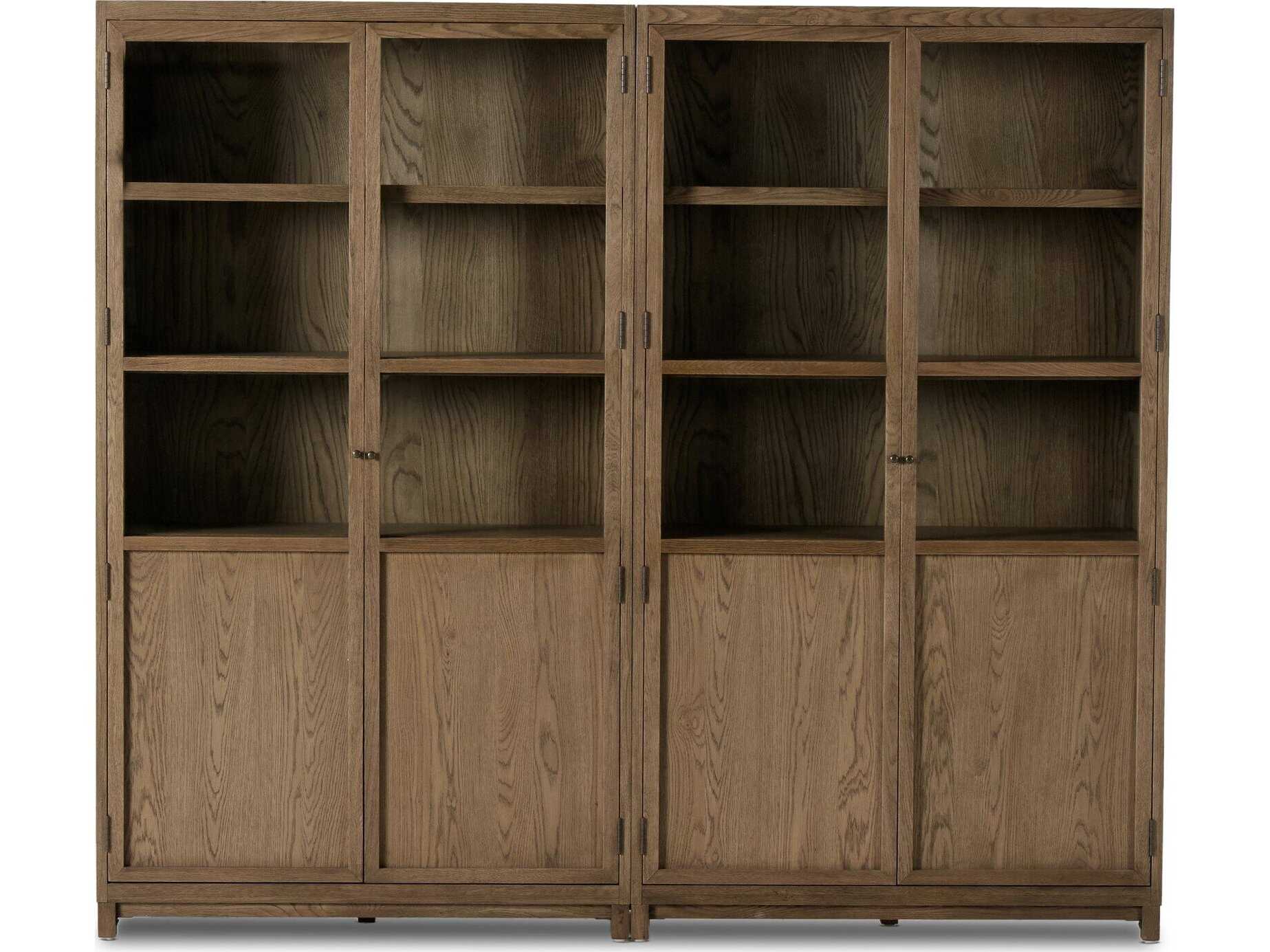 Four Hands Irondale Millie Oak Wood Drifted Display Cabinet