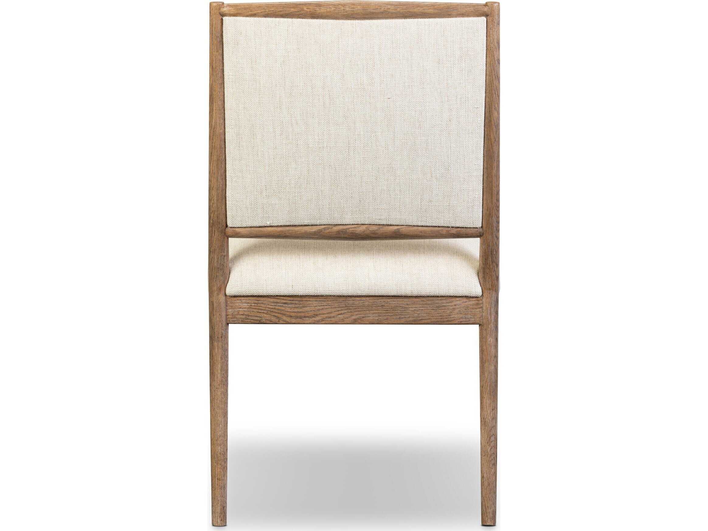 Four Hands Bolton Glenview Oak Wood Beige Upholstered Side Dining Chair