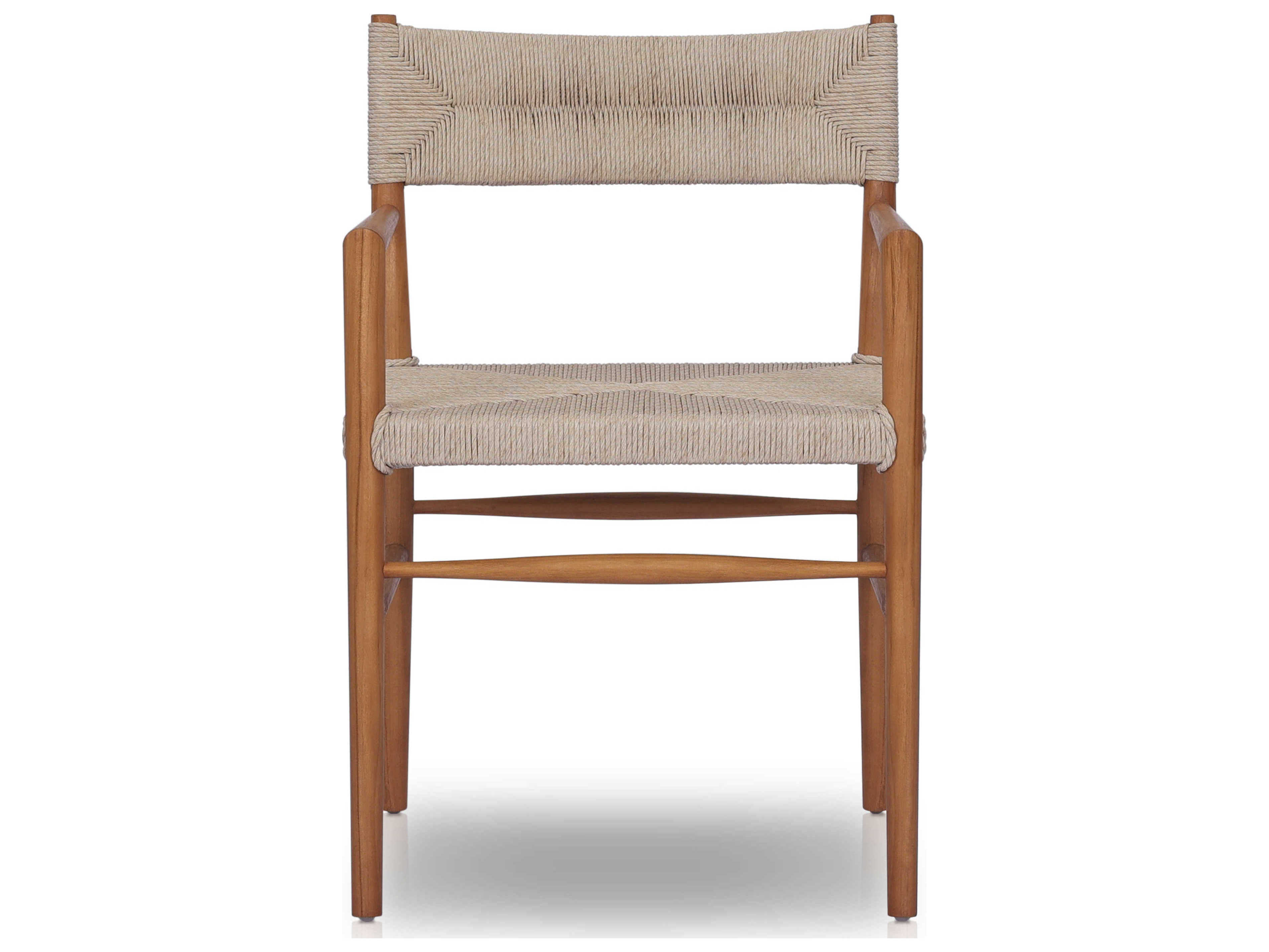 Four Hands Grass Roots Lomas Teak Wood Brown Arm Dining Chair