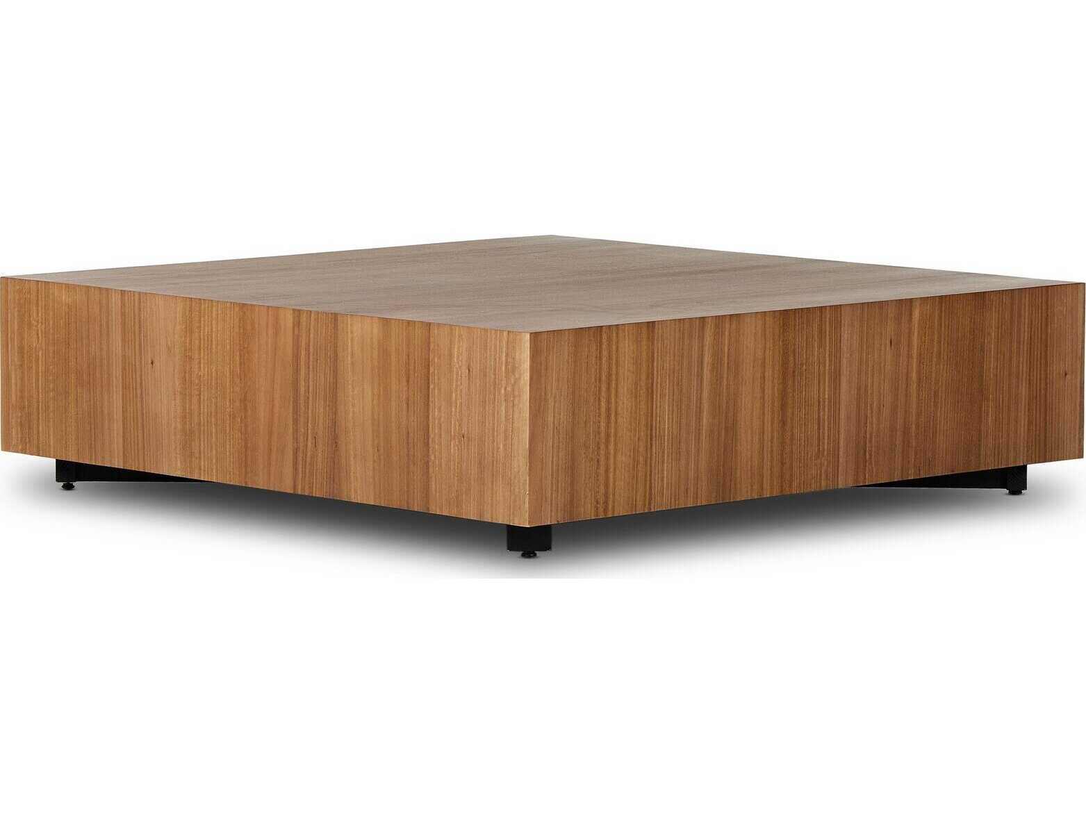 Four Hands Wesson Hudson Square Wood Black Pine Natural Yukas Coffee Table