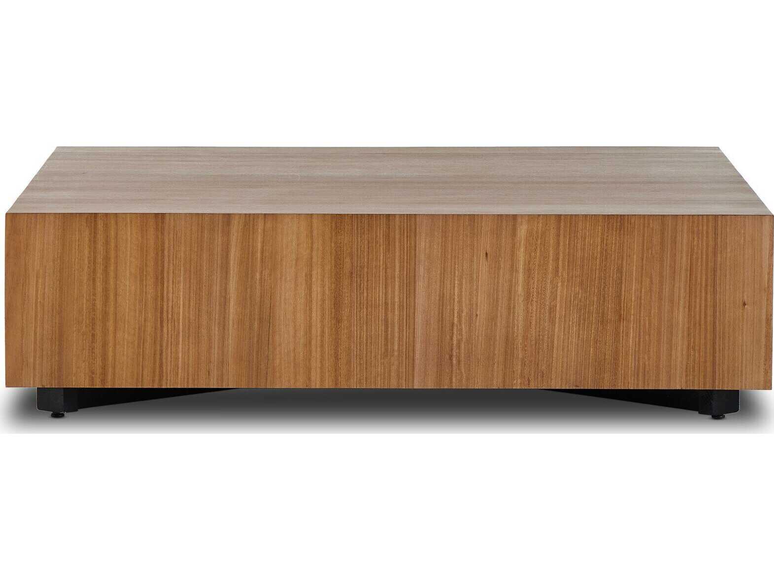 Four Hands Wesson Hudson Square Wood Black Pine Natural Yukas Coffee Table