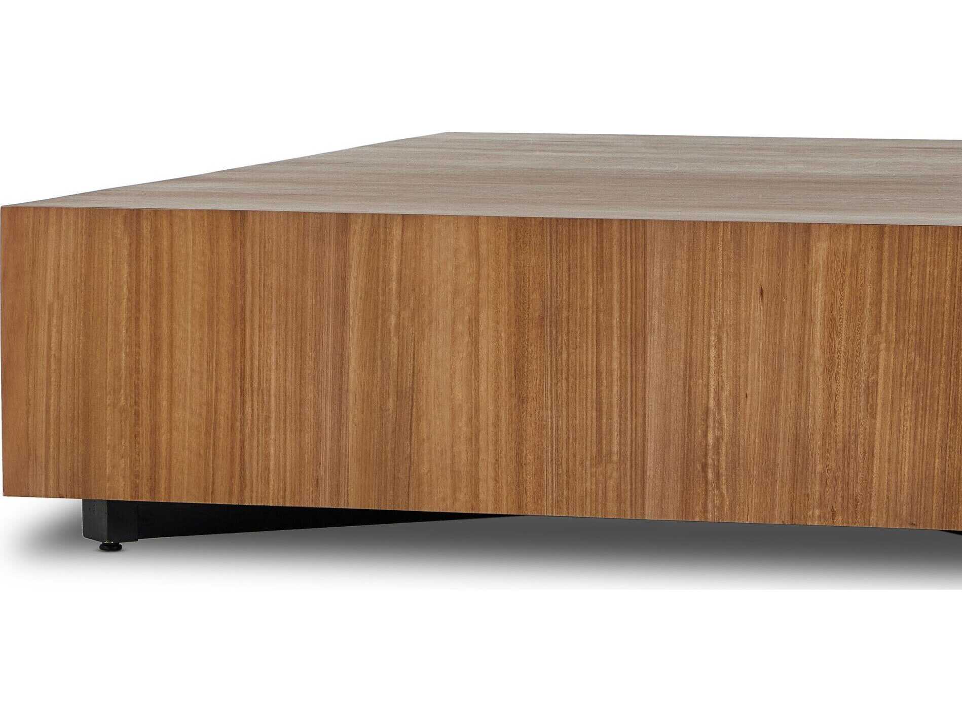 Four Hands Wesson Hudson Square Wood Black Pine Natural Yukas Coffee Table