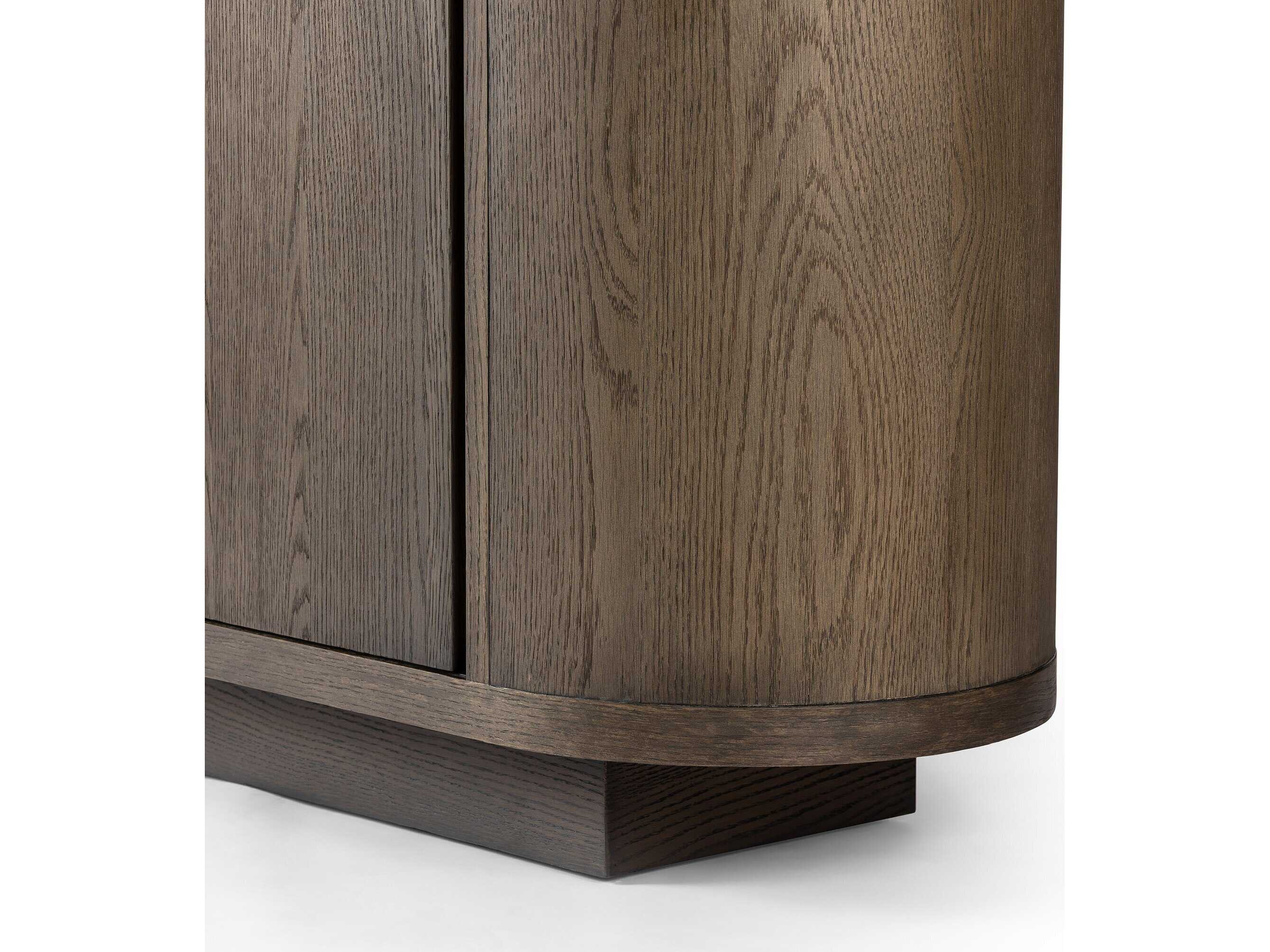 Four Hands Westgate 80" Oak Wood Weathered Dark White Marble Sideboard