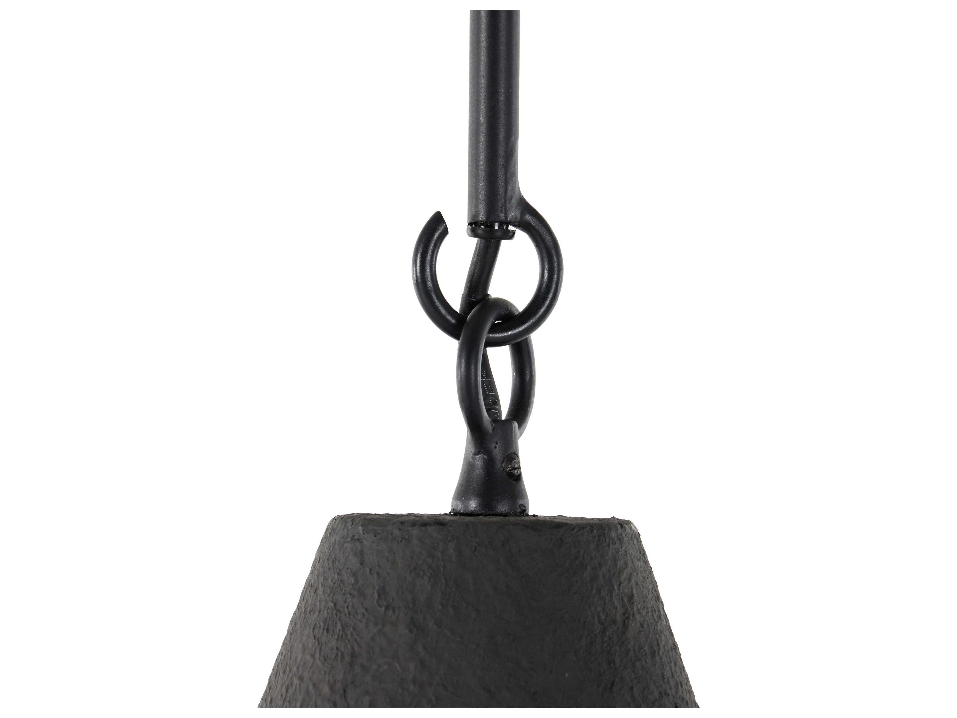 Four Hands Hutton 1-Light Matte White Plaster Antiqued Iron Pendant