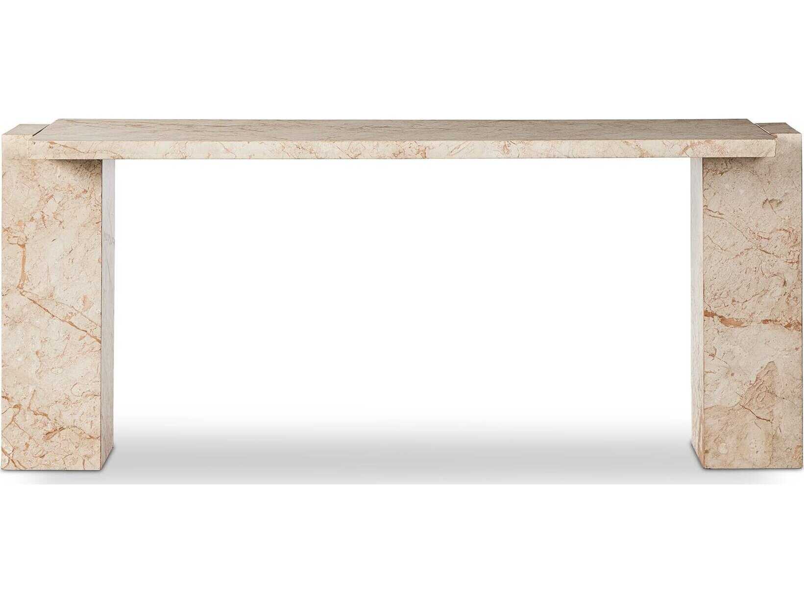Four Hands Element Rectangular Desert Taupe Marble Console Table