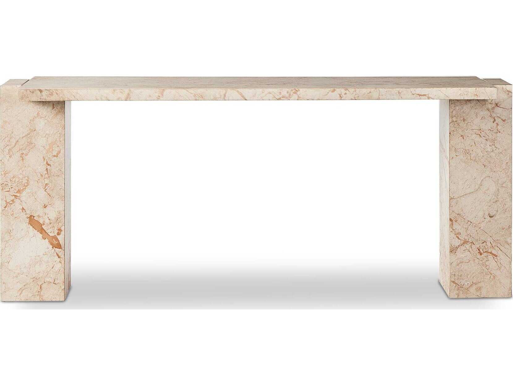 Four Hands Element Rectangular Desert Taupe Marble Console Table
