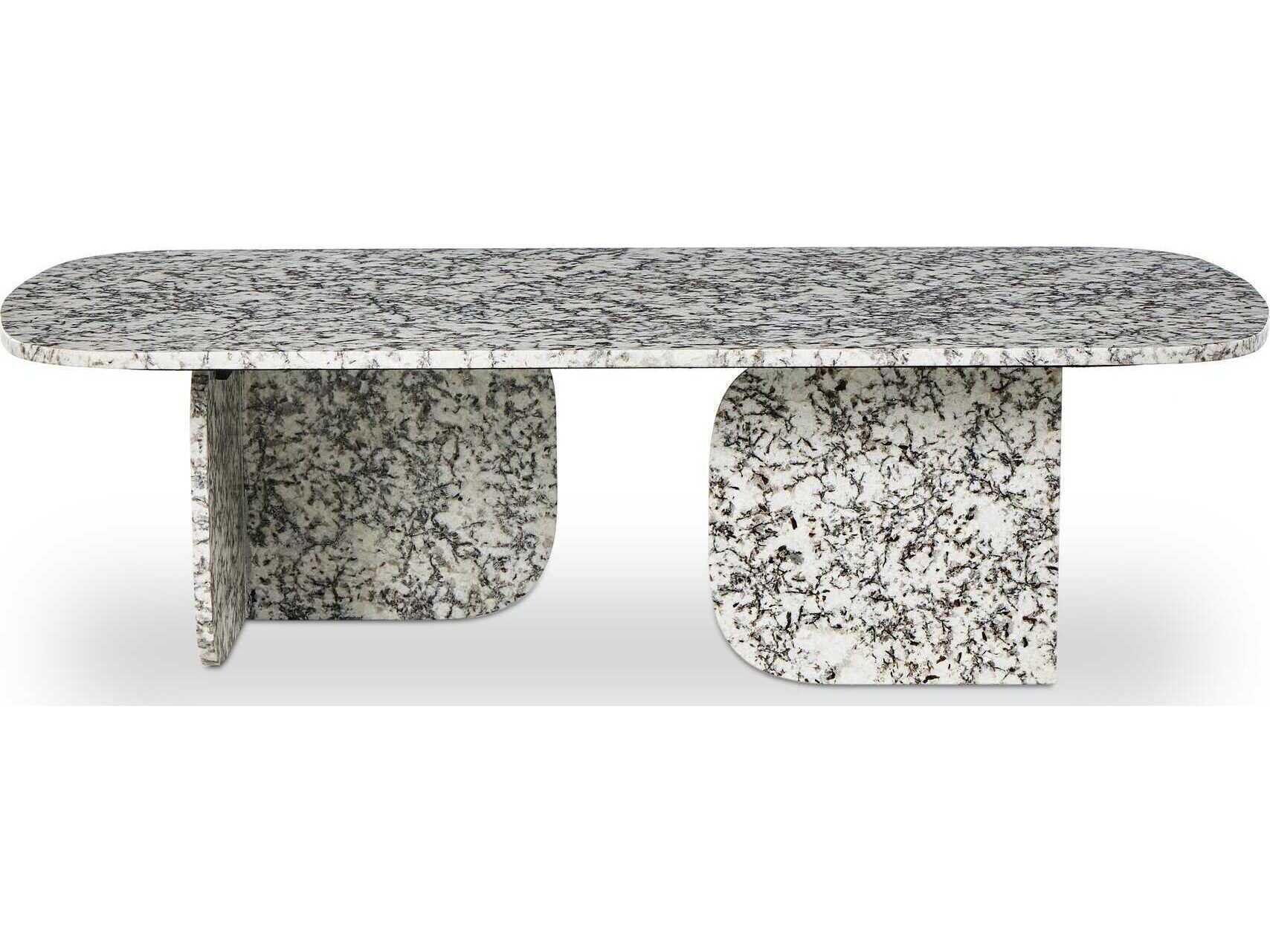 Four Hands Marlow Oval Speckled Black Marble Coffee Table