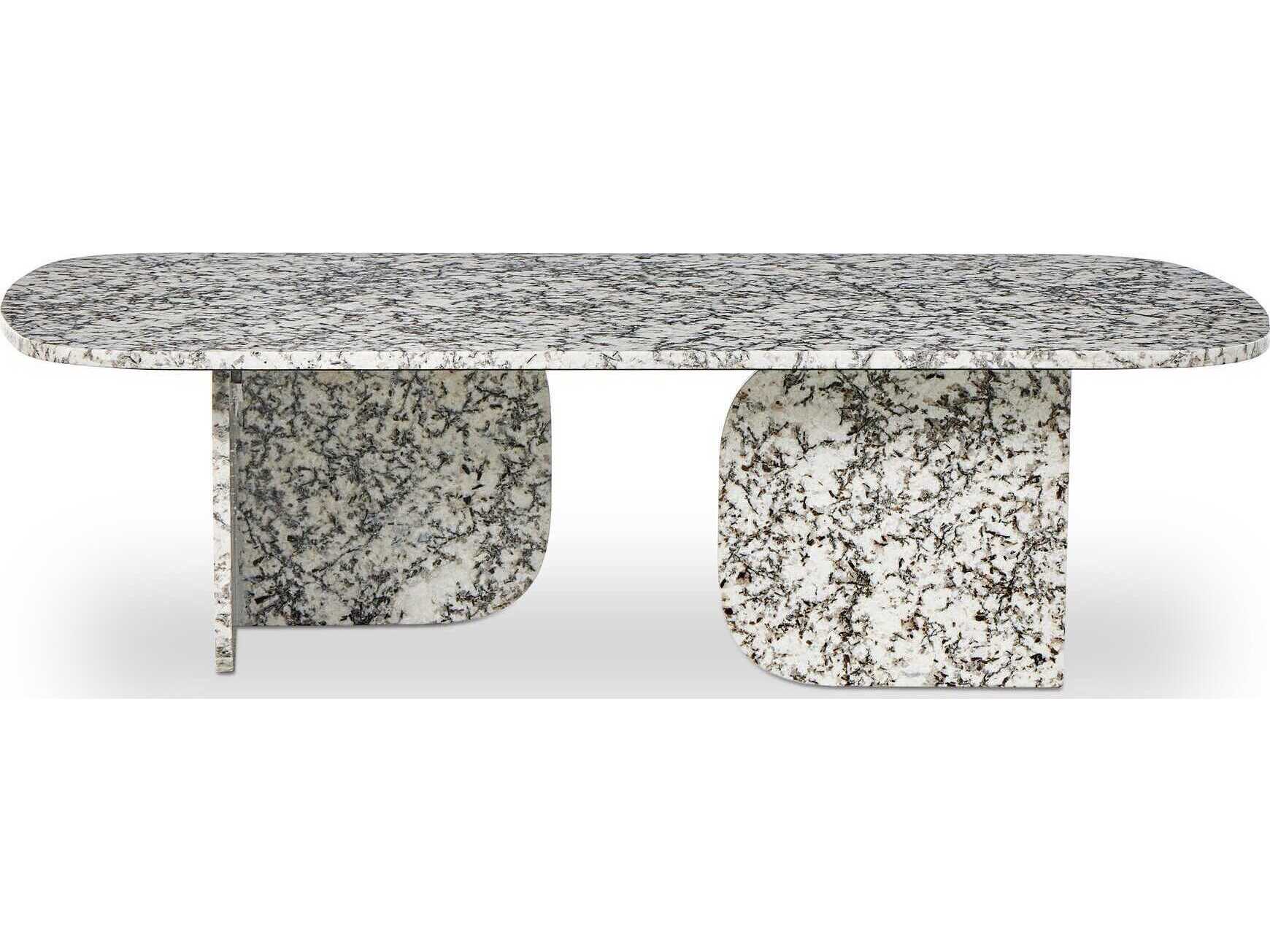 Four Hands Marlow Oval Speckled Black Marble Coffee Table