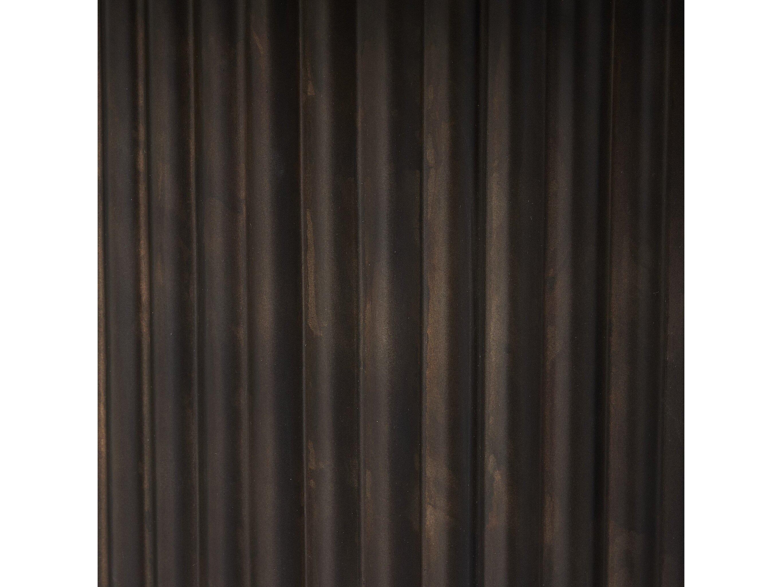 Four Hands Marlow Ruben Round Rustic Brown Smoked Black Cast Glass End Table