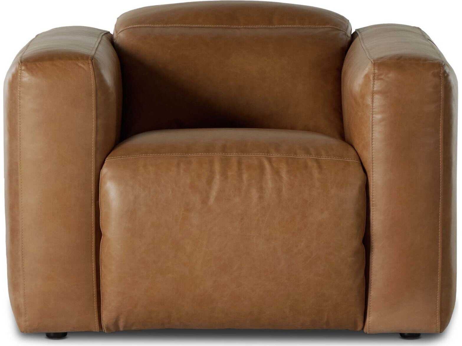 Four Hands Norwood Radley Power Recliner Sonoma Butterscotch Brown Leather Recliner