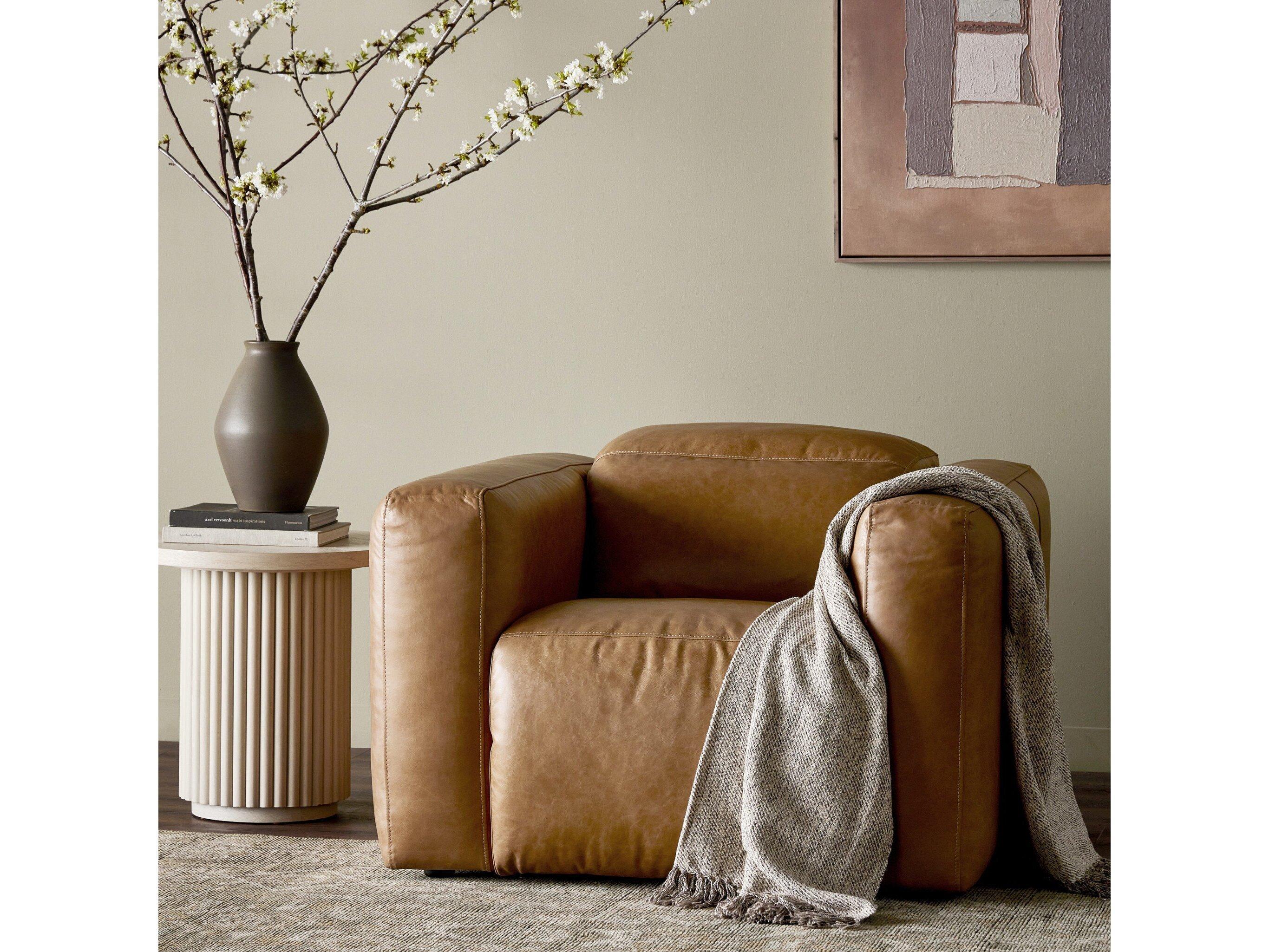 Four Hands Norwood Radley Power Recliner Sonoma Butterscotch Brown Leather Recliner