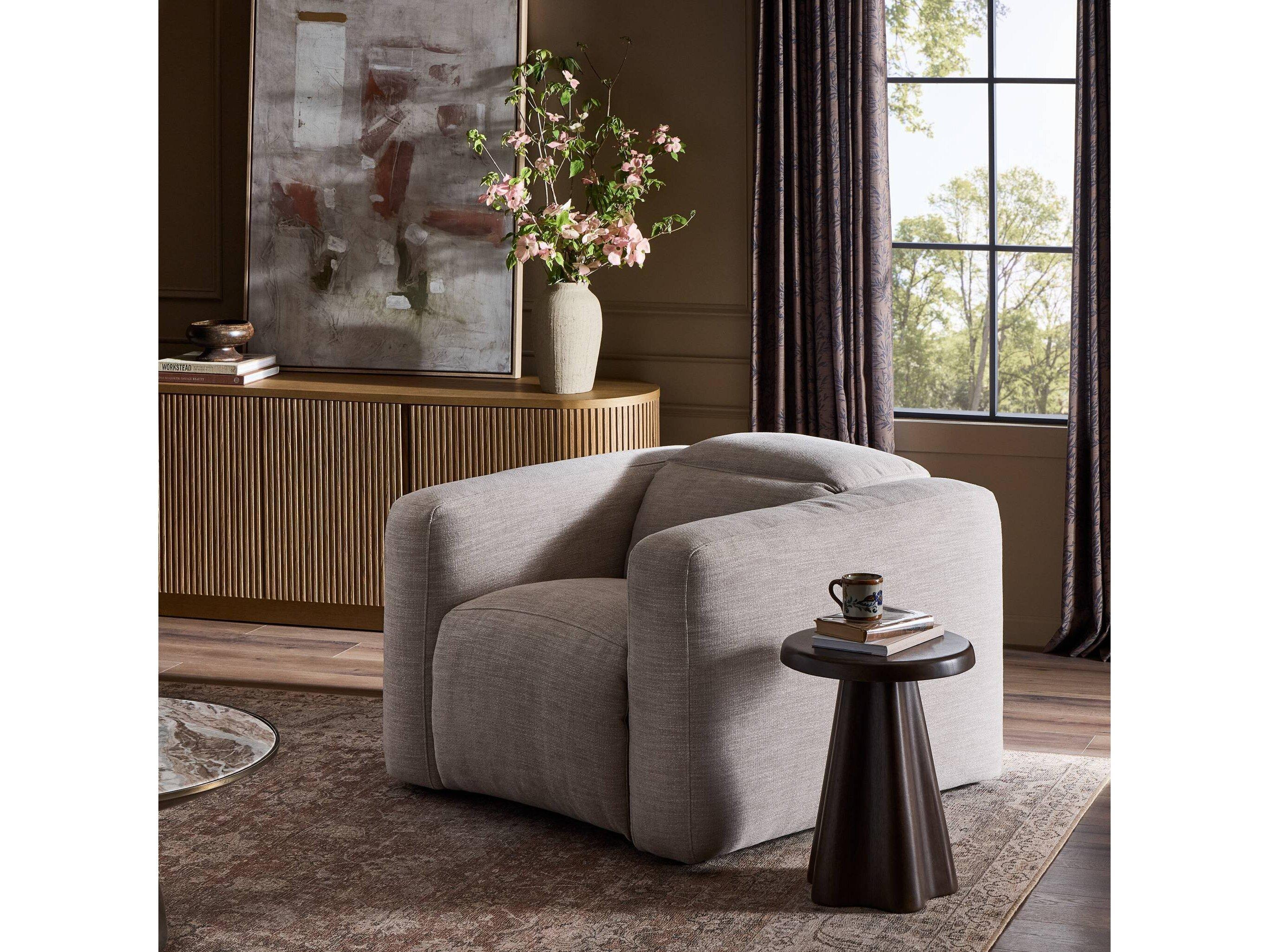 Four Hands Norwood Laken Stone Gray Upholstered Recliner