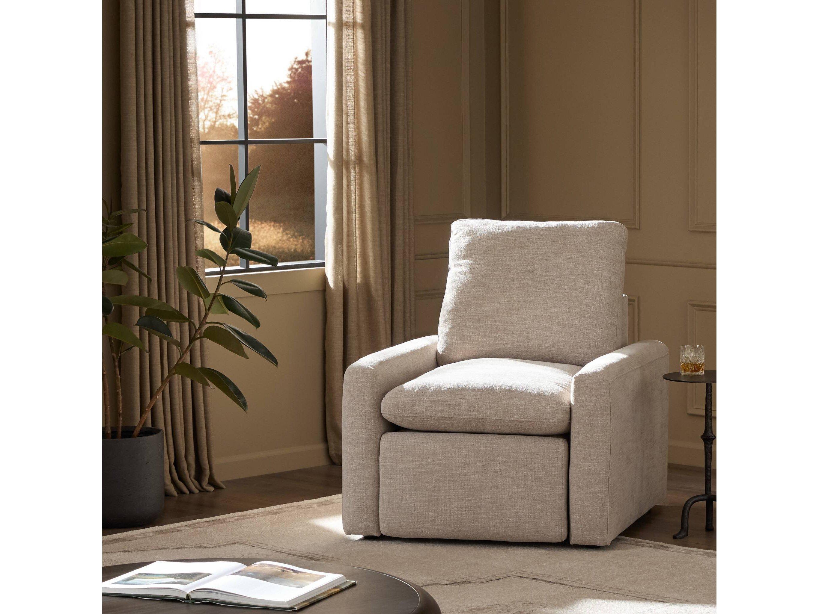 Four Hands Norwood Laken Stone Gray Upholstered Recliner