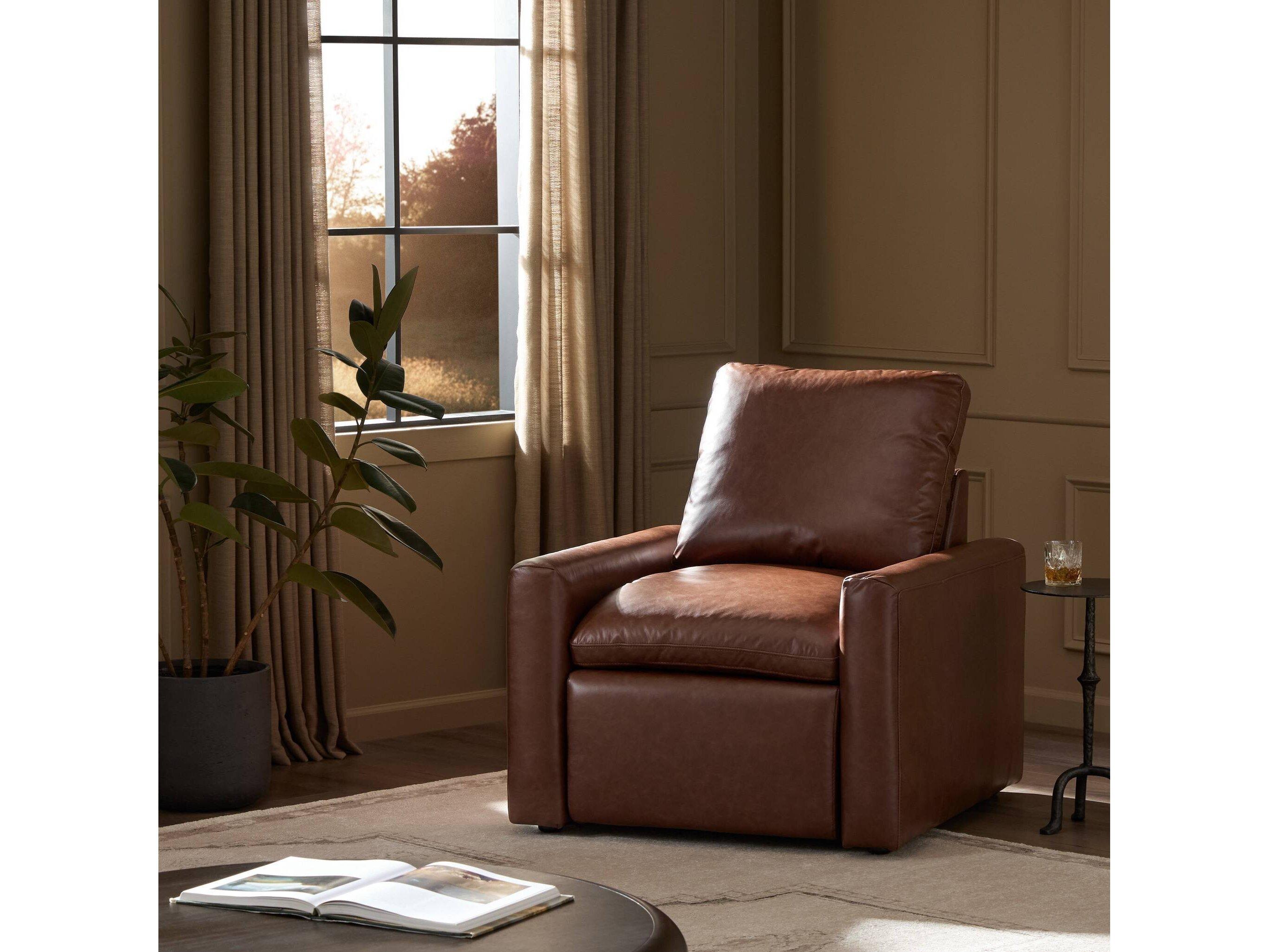 Four Hands Norwood Tillery Sonoma Coco Leather Power Recliner Accent Chair