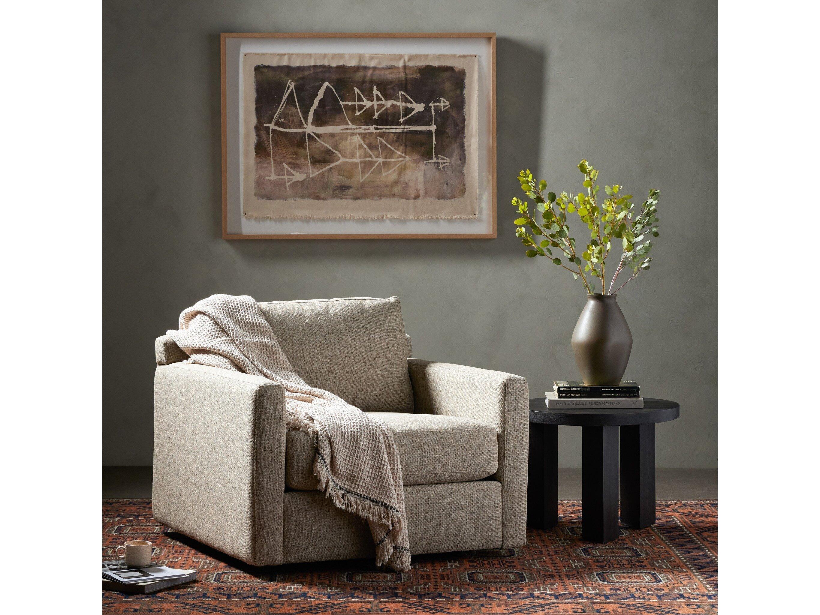 Four Hands Helm Hampton Delta Sand Swivel Chair