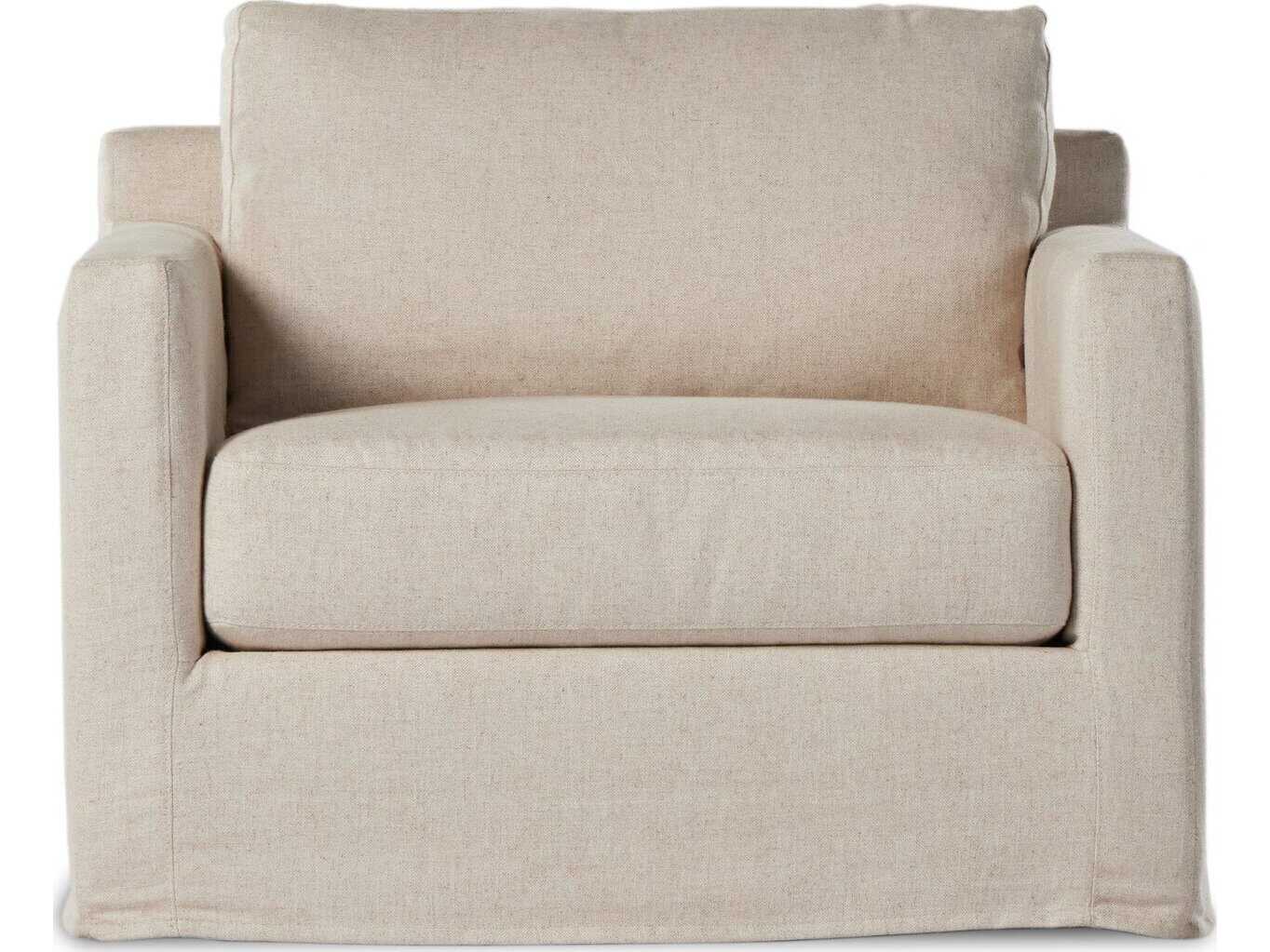Four Hands Helm Hampton Evere Creme Slipcover Swivel Chair