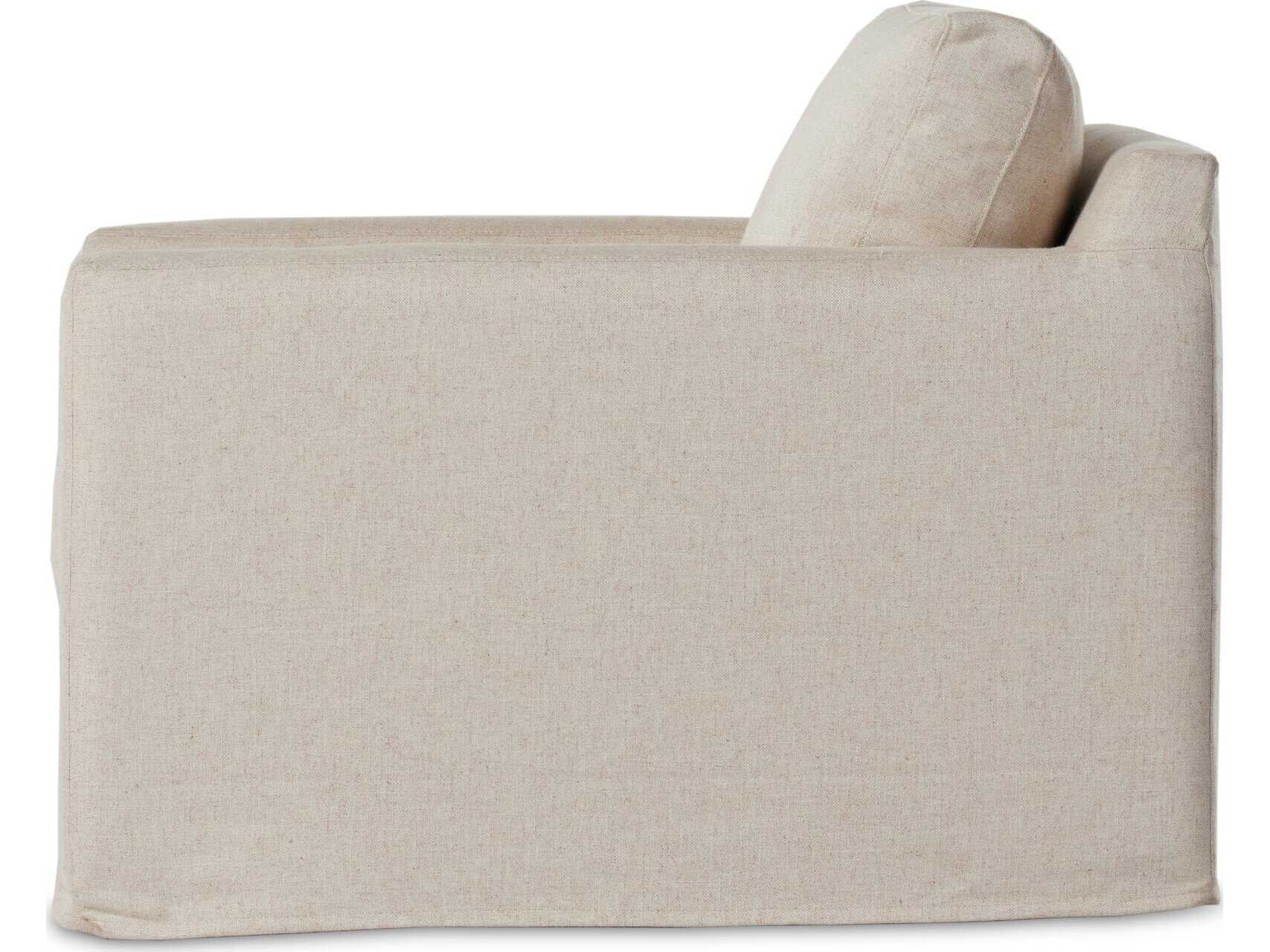 Four Hands Helm Hampton Evere Creme Slipcover Swivel Chair