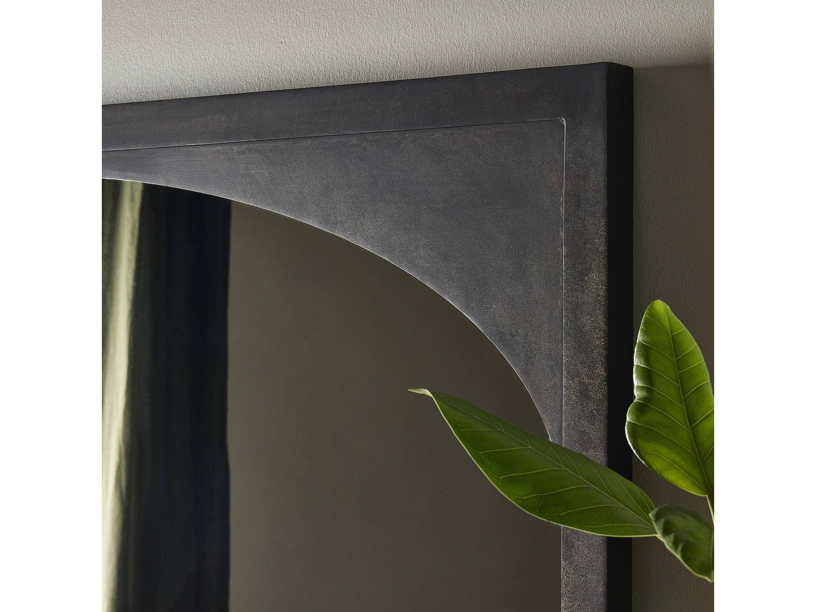 Four Hands Marlow Troyes Rectangular Burnished Charcoal Floor Mirror