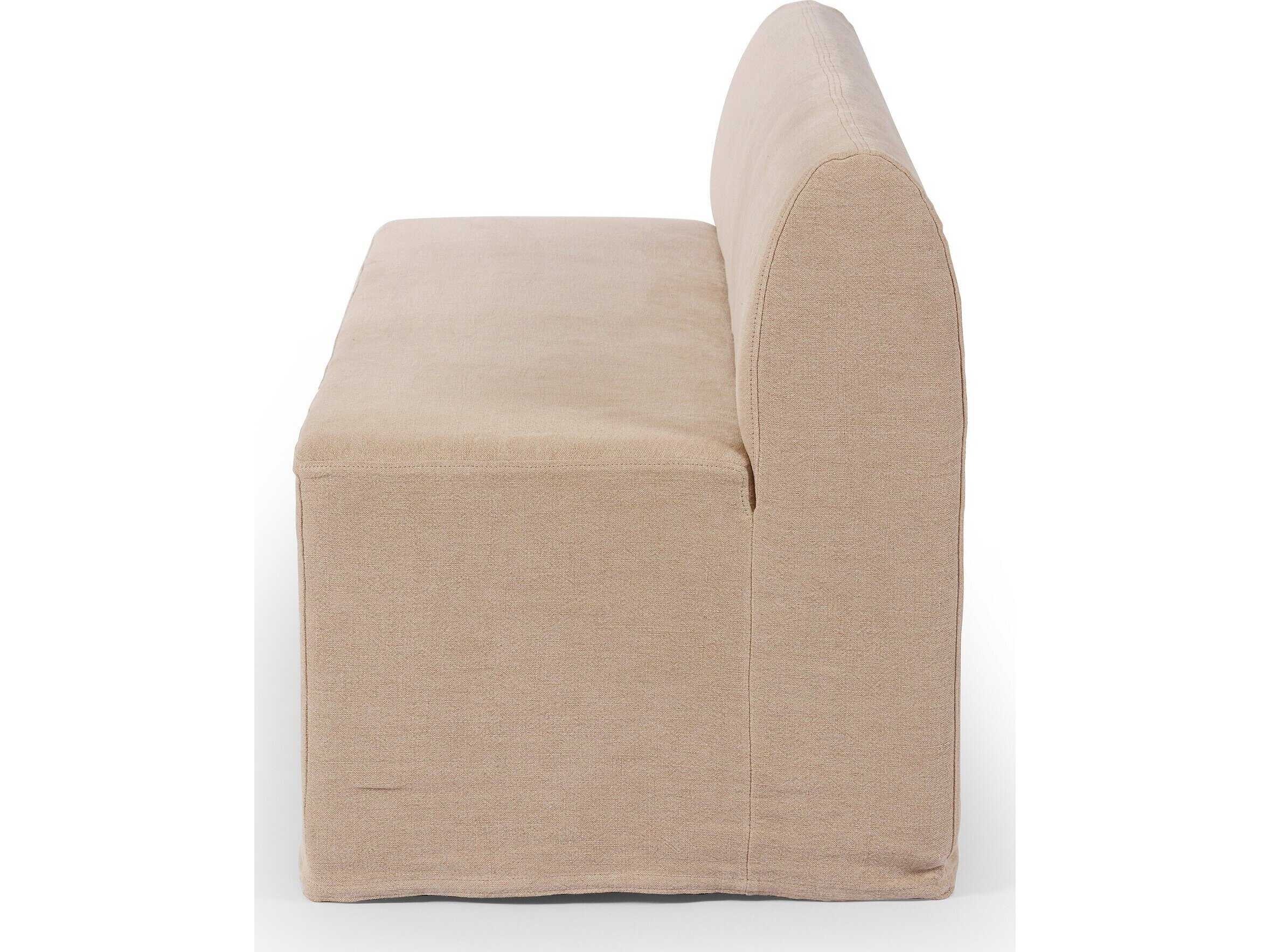 Four Hands Norwood Broadway Canvas Beige Upholstered Accent Bench