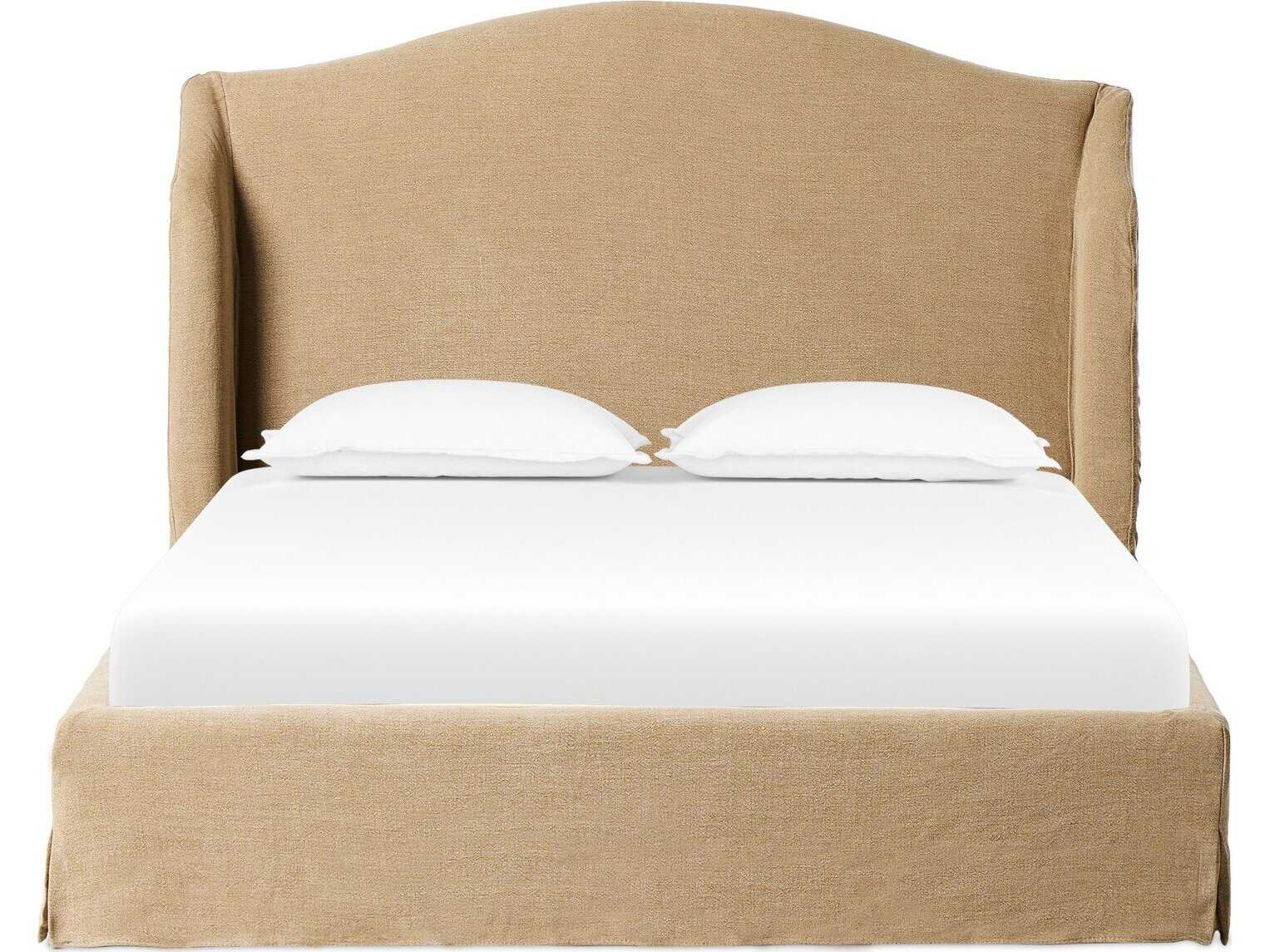 Four Hands Norwood Meryl Broadway Canvas Black Parawood Beige Parrawood Upholstered King Platform Bed