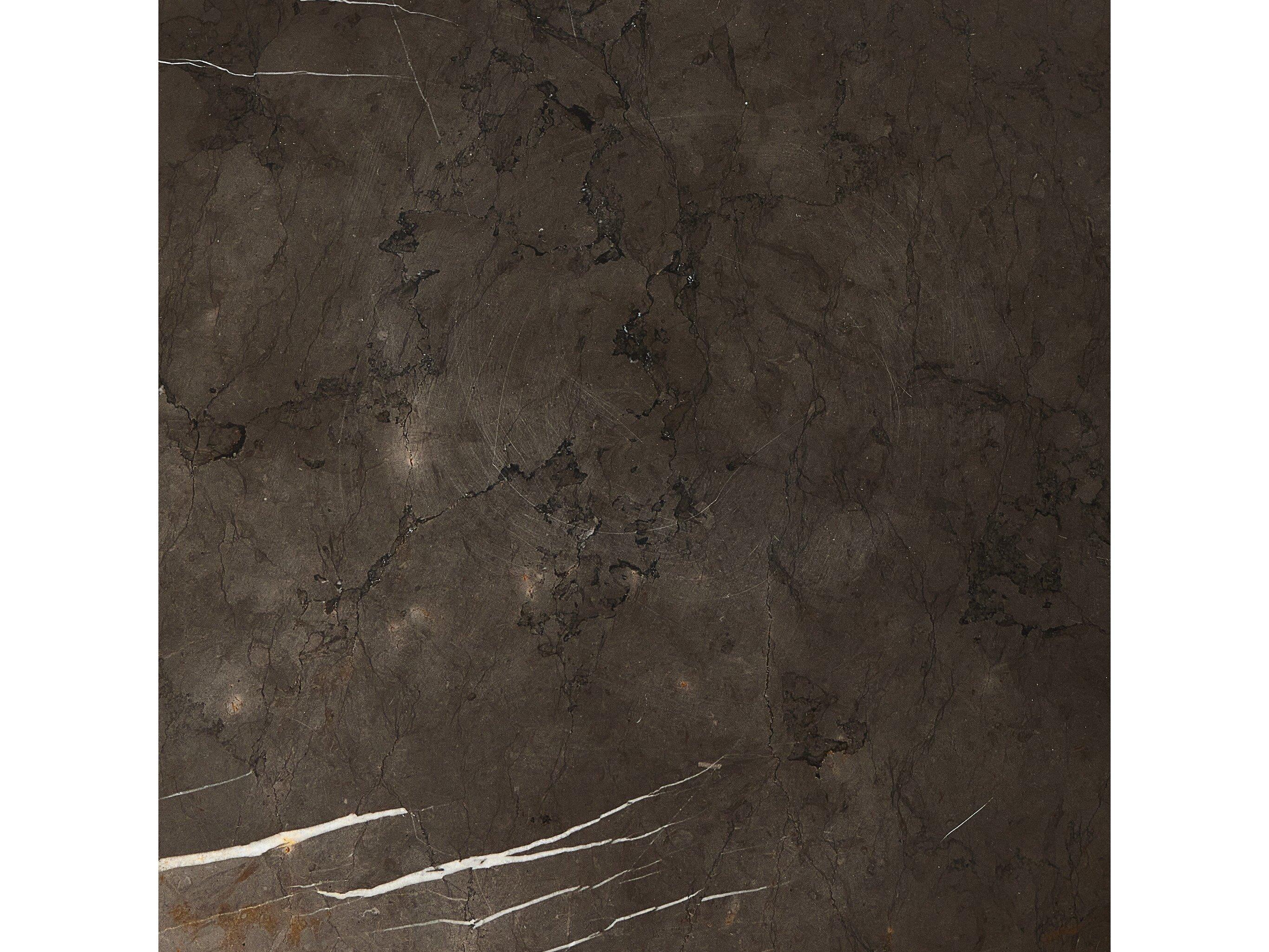 Four Hands Element Round Grey Italian Marble End Table