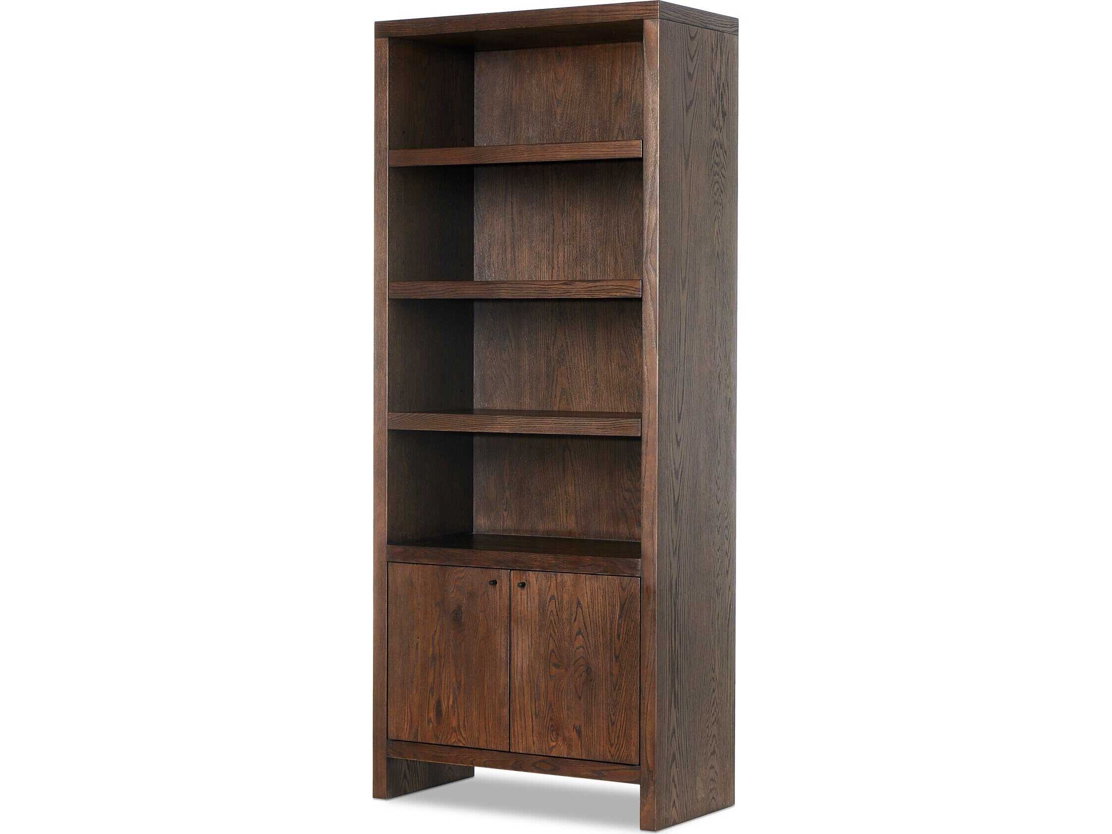 Four Hands Hamilton Umber Oak Veneer Bookcase