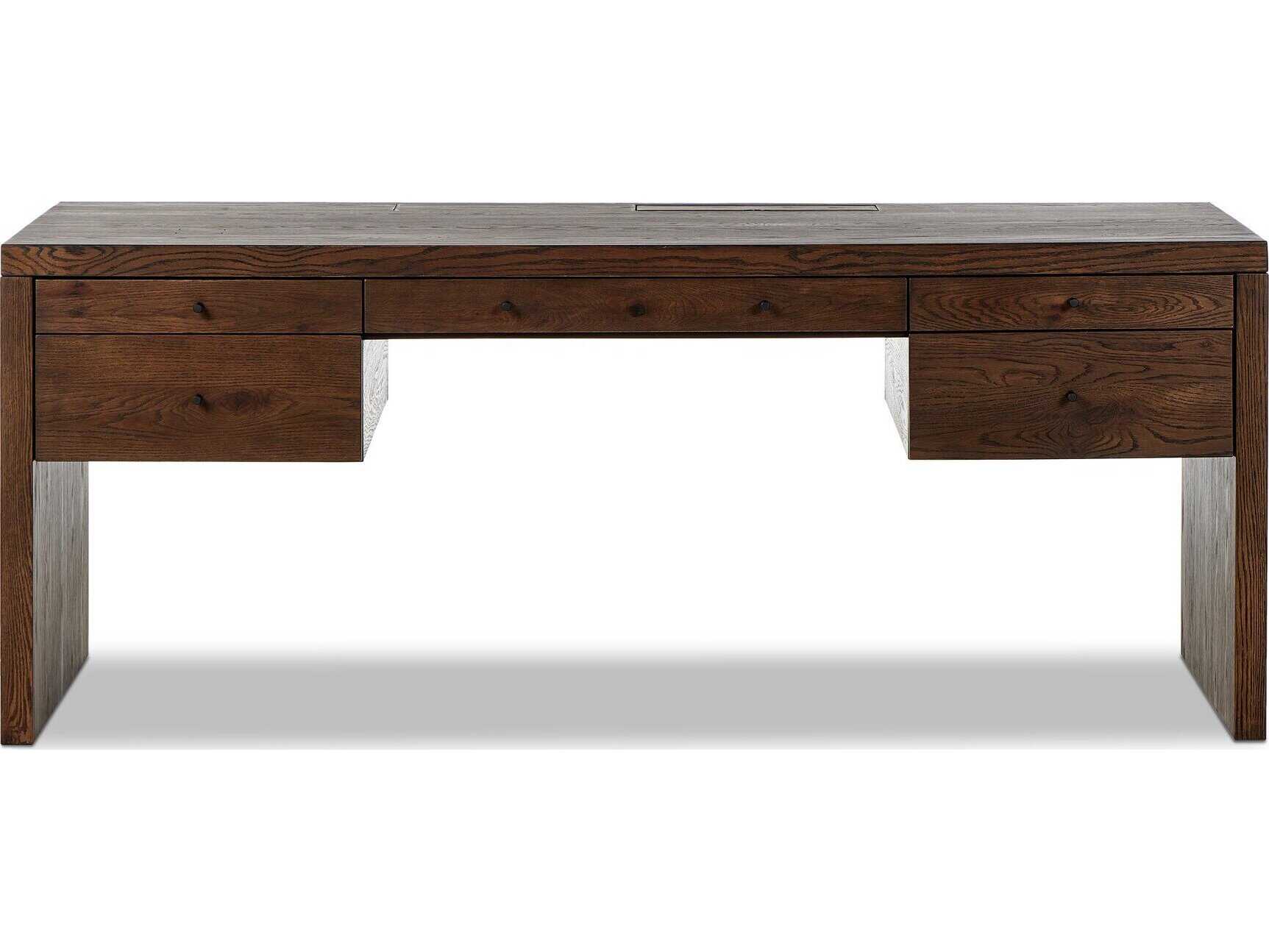 Four Hands Hamilton Umber Oak Brown Wood Secretary Desk