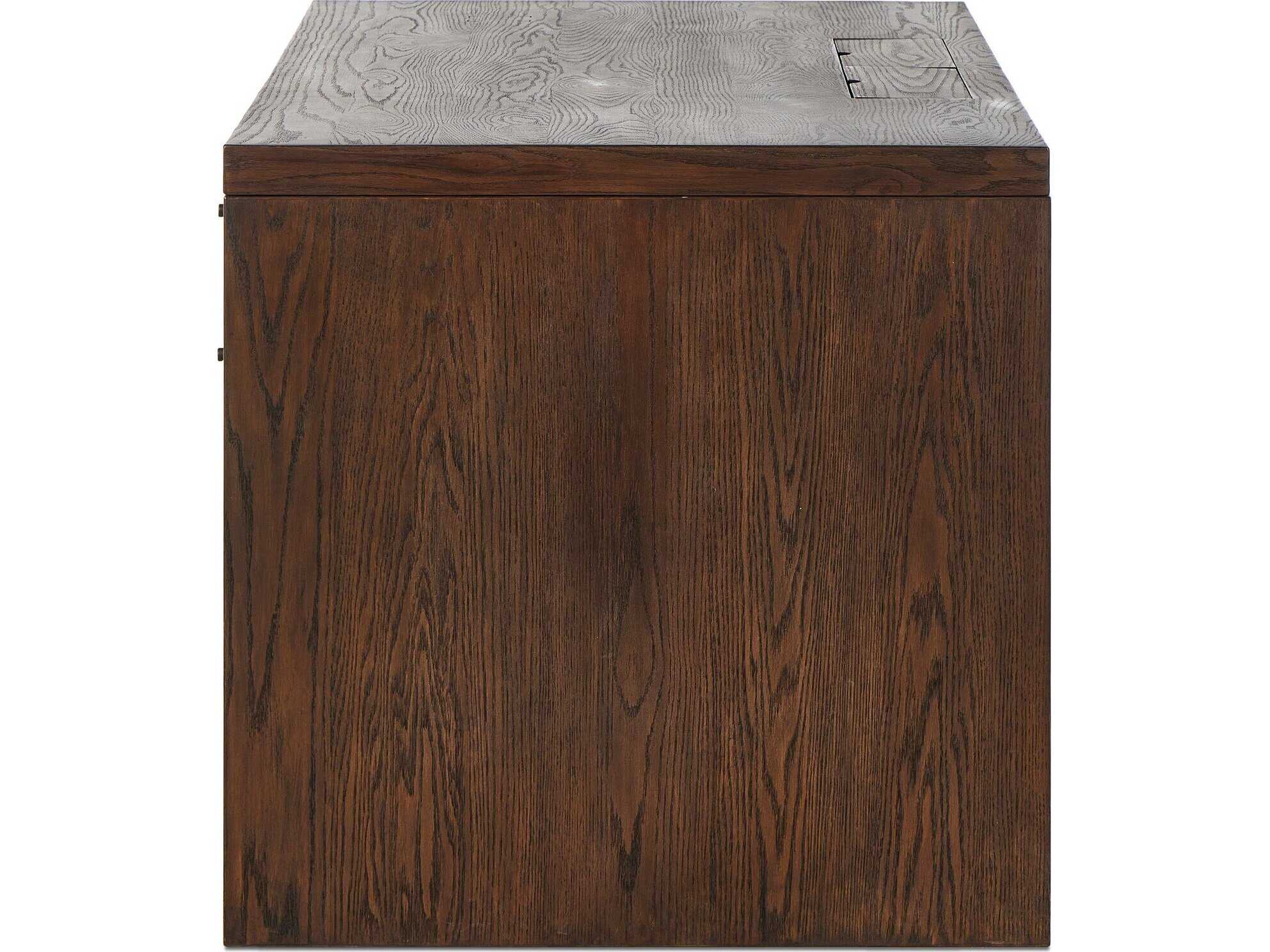 Four Hands Hamilton Umber Oak Brown Wood Secretary Desk