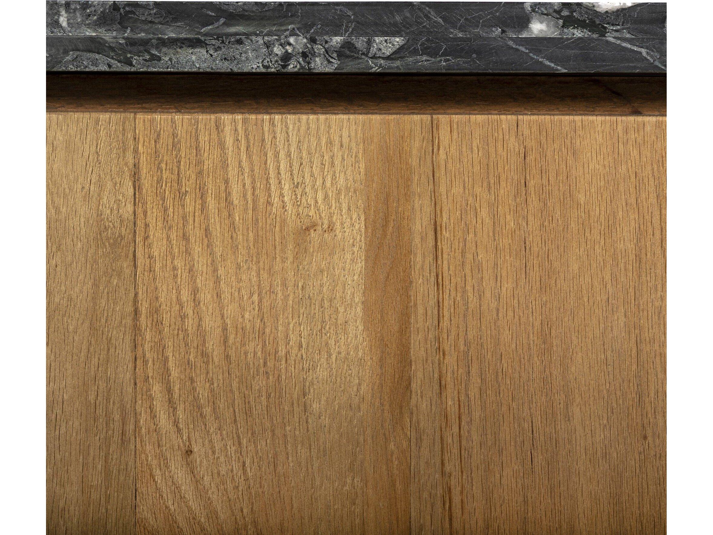 Four Hands Merritt Rectangular Dove Oak Polished Black Marble Coffee Table