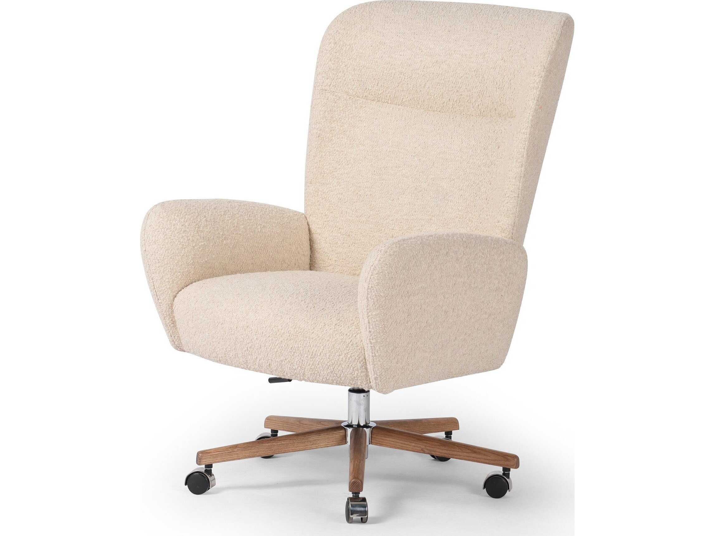 Four Hands Allston Beige Upholstered Adjustable Swivel Computer Office Chair