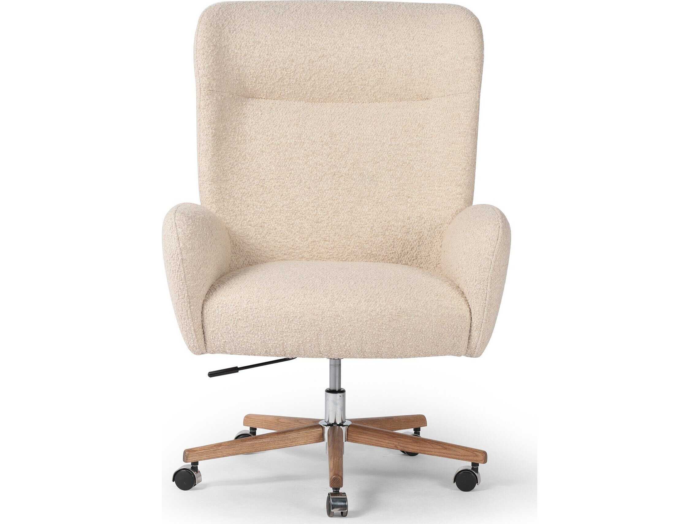 Four Hands Allston Beige Upholstered Adjustable Swivel Computer Office Chair
