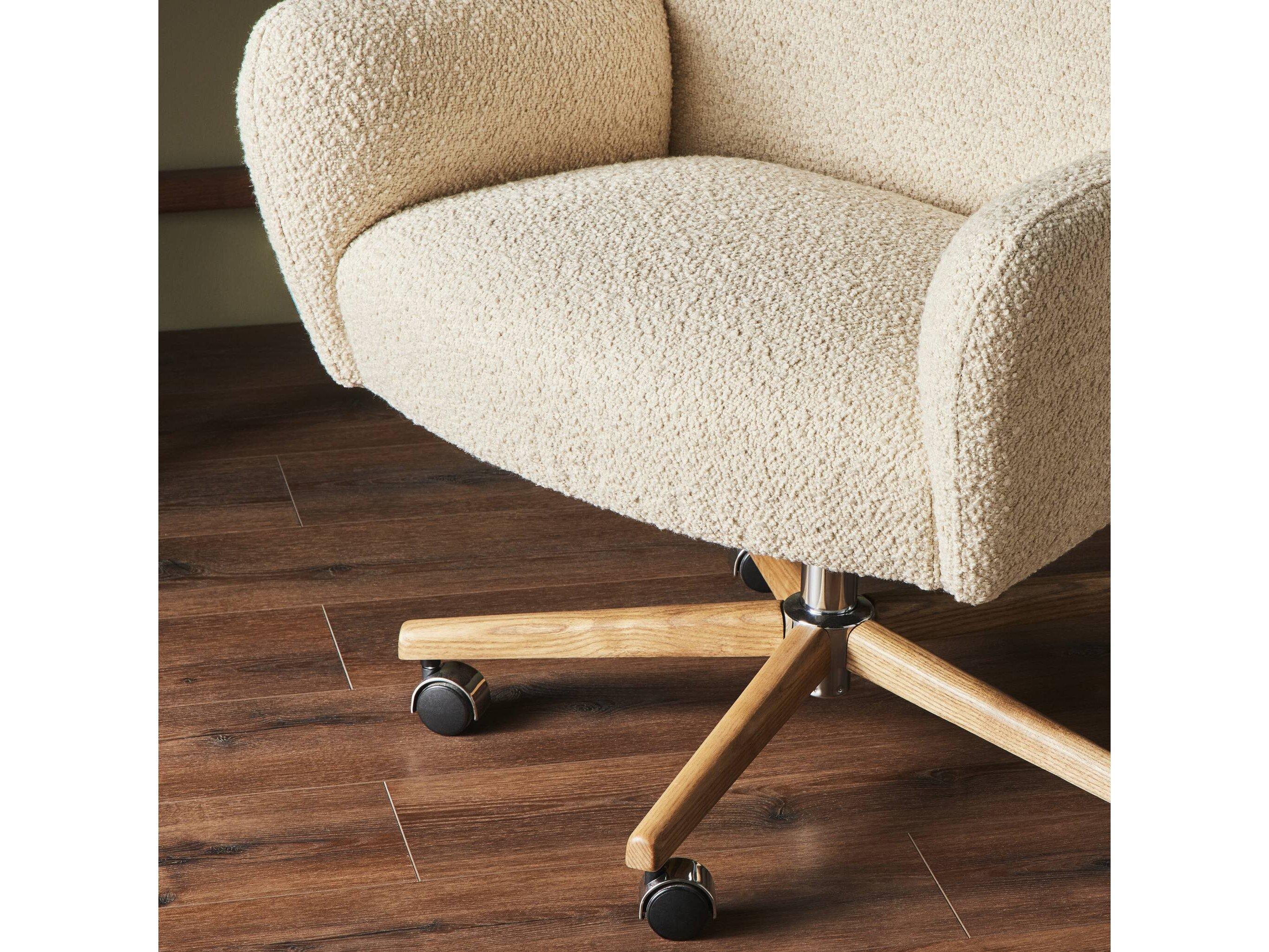 Four Hands Allston Beige Upholstered Adjustable Swivel Computer Office Chair