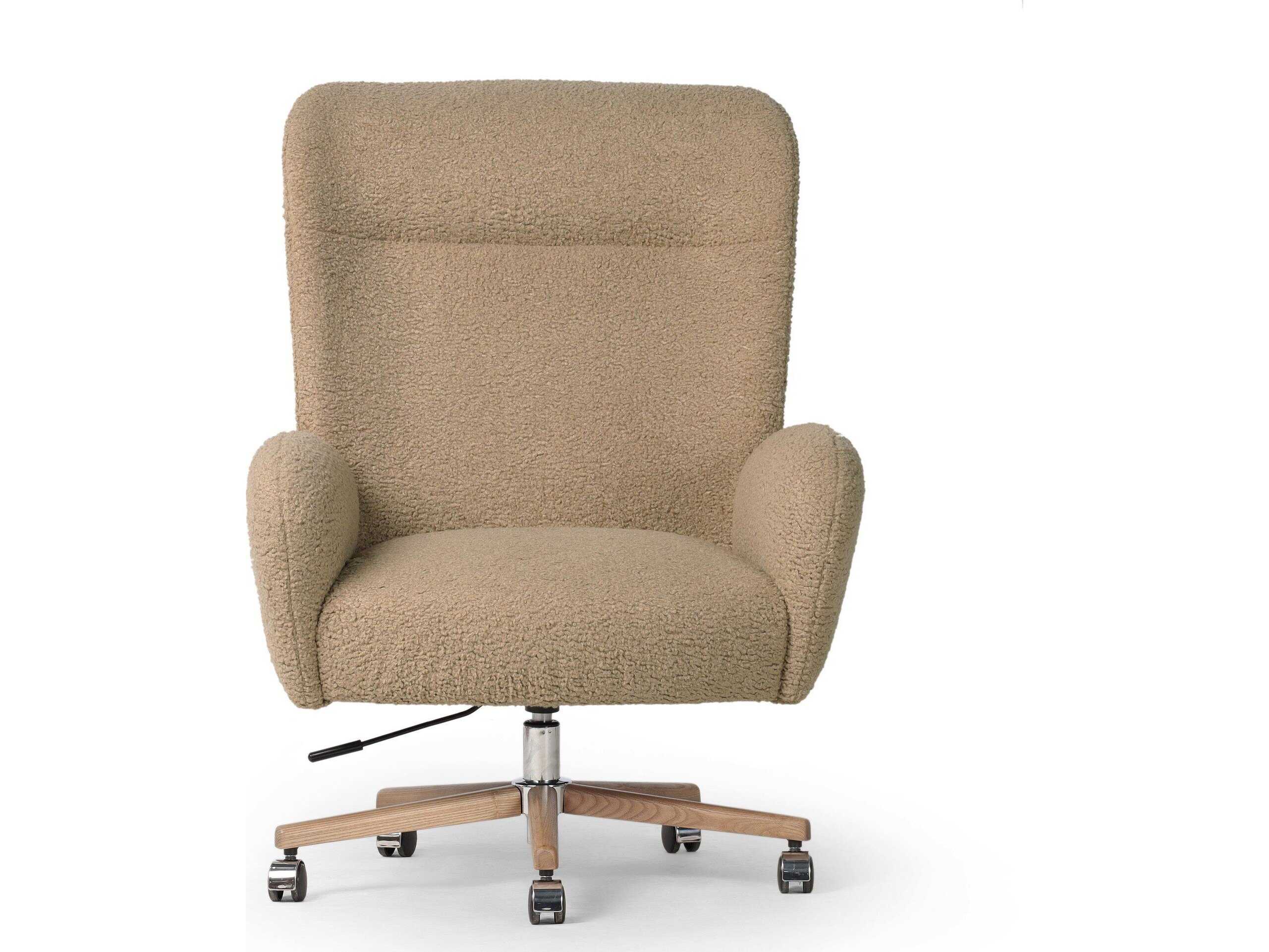 Four Hands Allston Cade Sheepskin Camel Upholstered Desk Chair