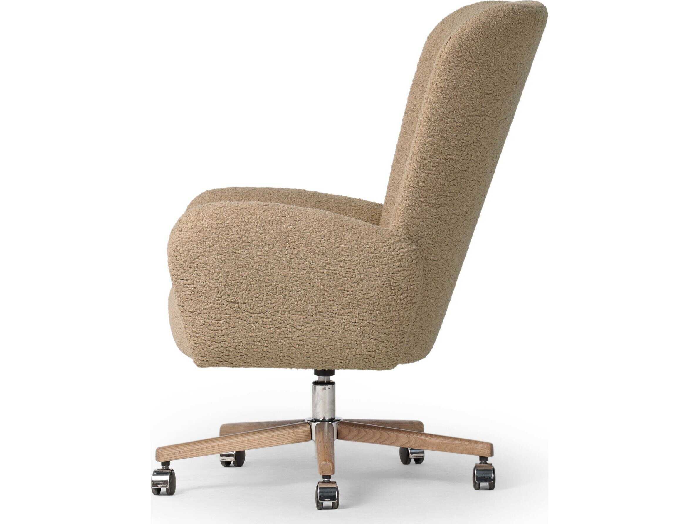 Four Hands Allston Cade Sheepskin Camel Upholstered Desk Chair