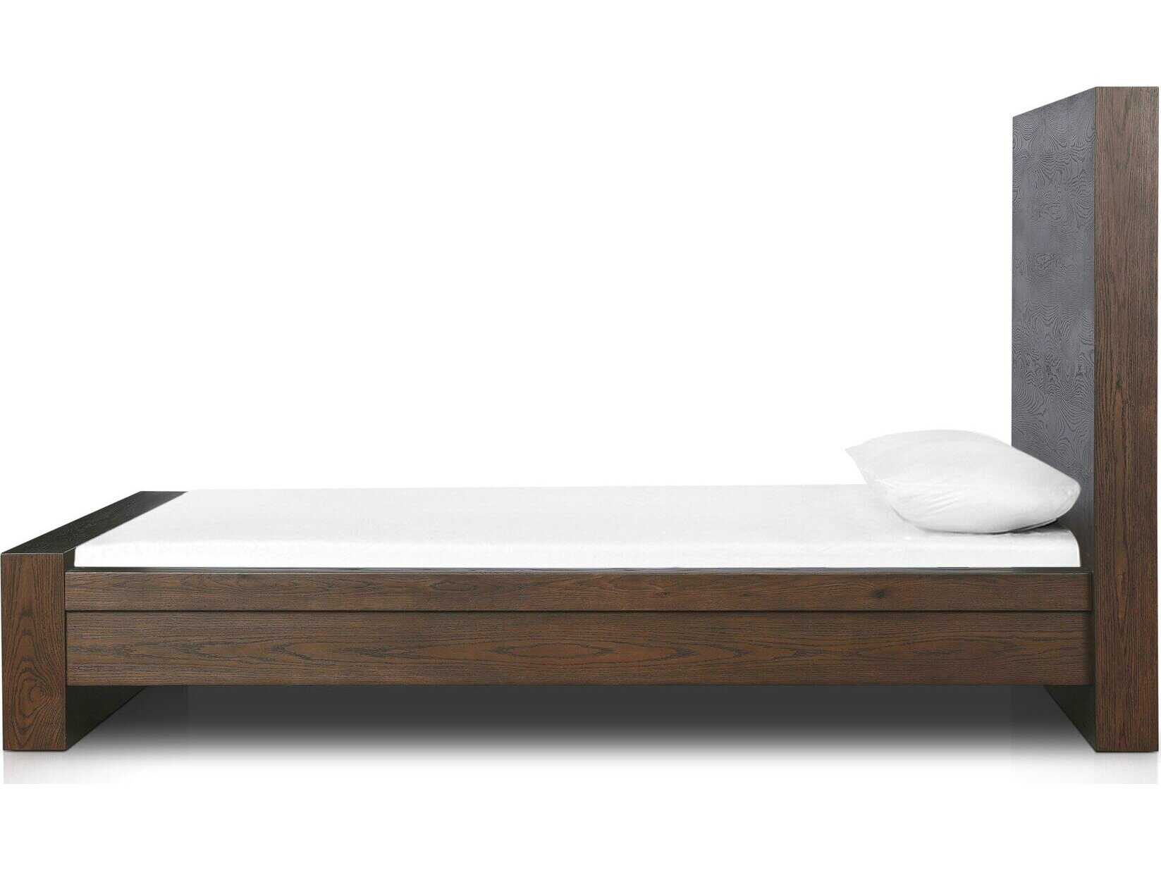 Four Hands Hamilton Umber Oak Brown Wood King Panel Bed