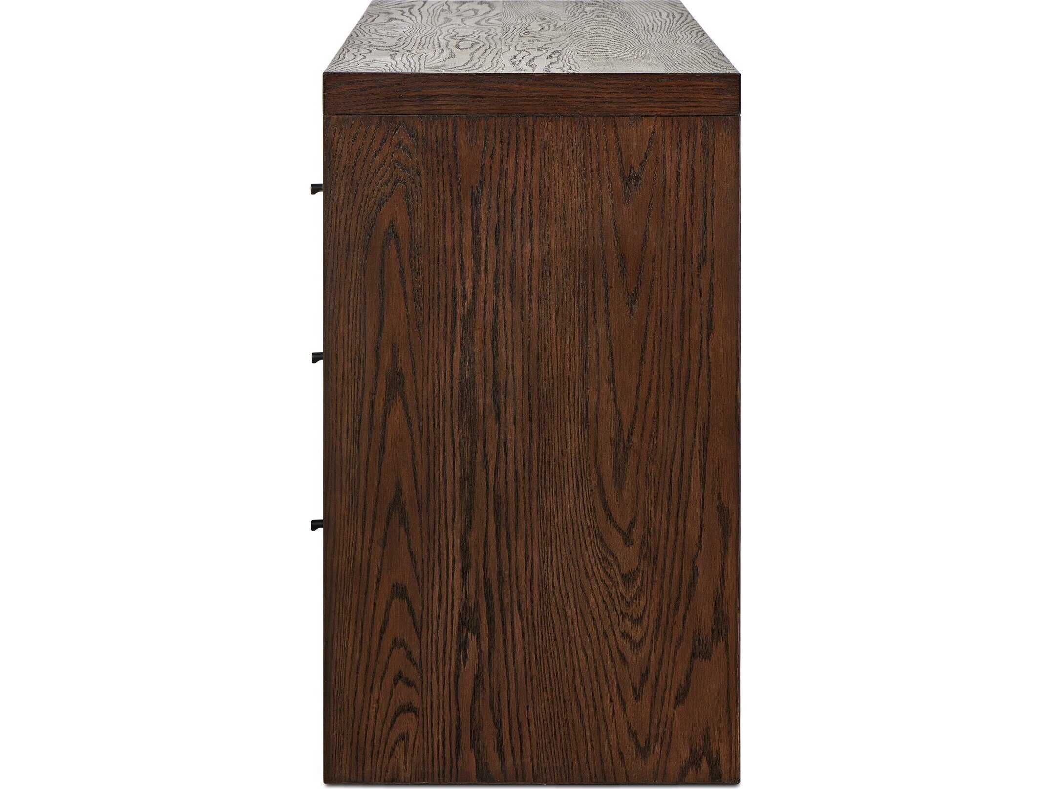 Four Hands Hamilton 6-Drawers Brown Oak Wood Double Dresser
