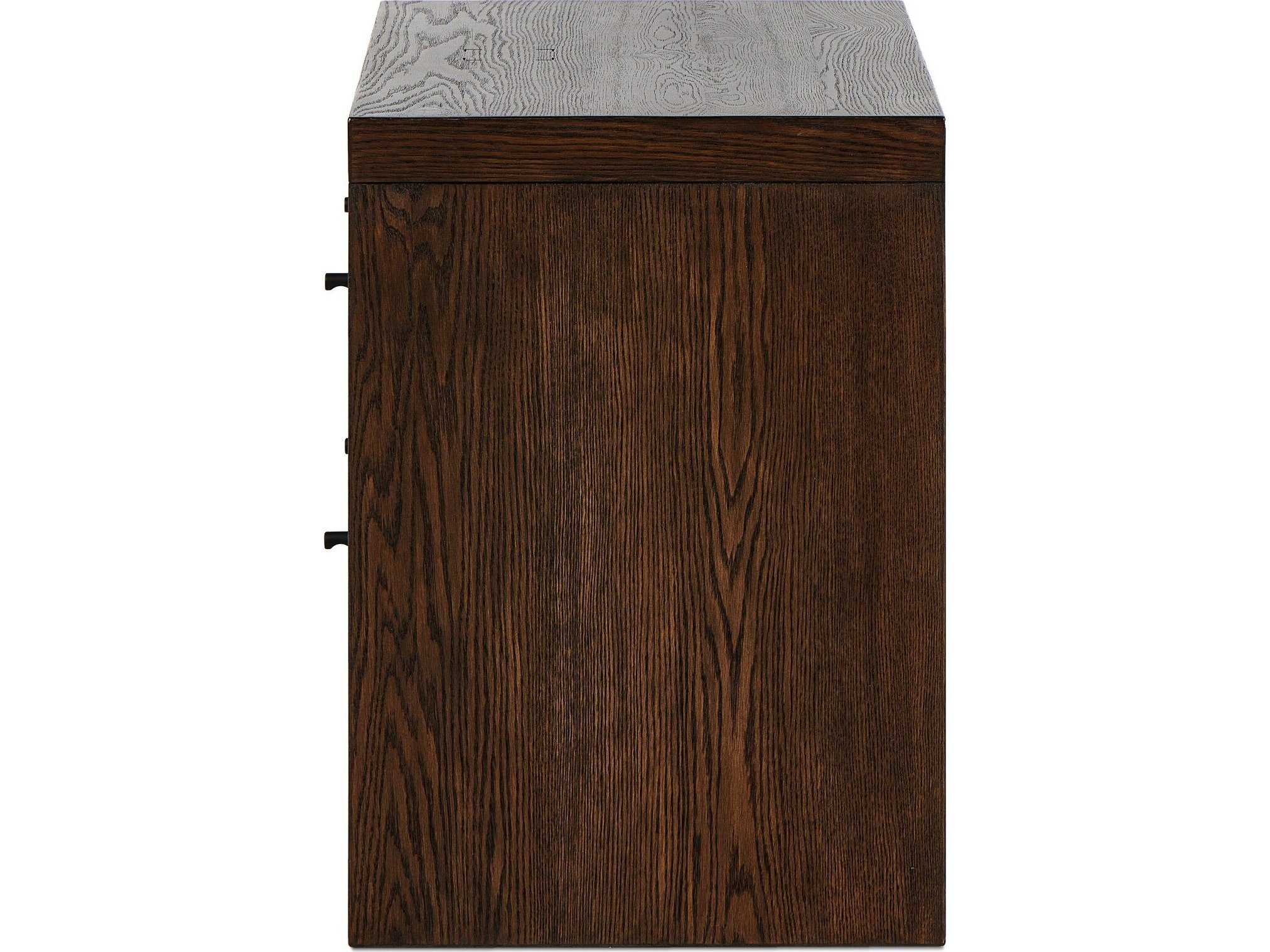 Four Hands Hamilton 2-Drawers Brown Oak Wood Nightstand